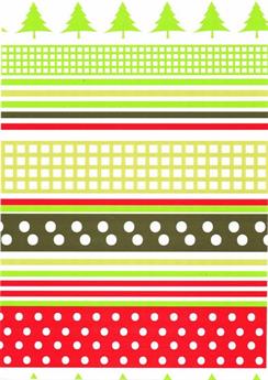 Afbeeldingen van Rol Kerstpapier 30 cm/260 mtr Tree & dots vichy red (uc)