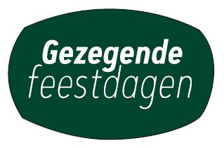 Afbeeldingen van Ds à 500 kado etiket 4x2,5 cm Gezegende feestdagen donkergroen