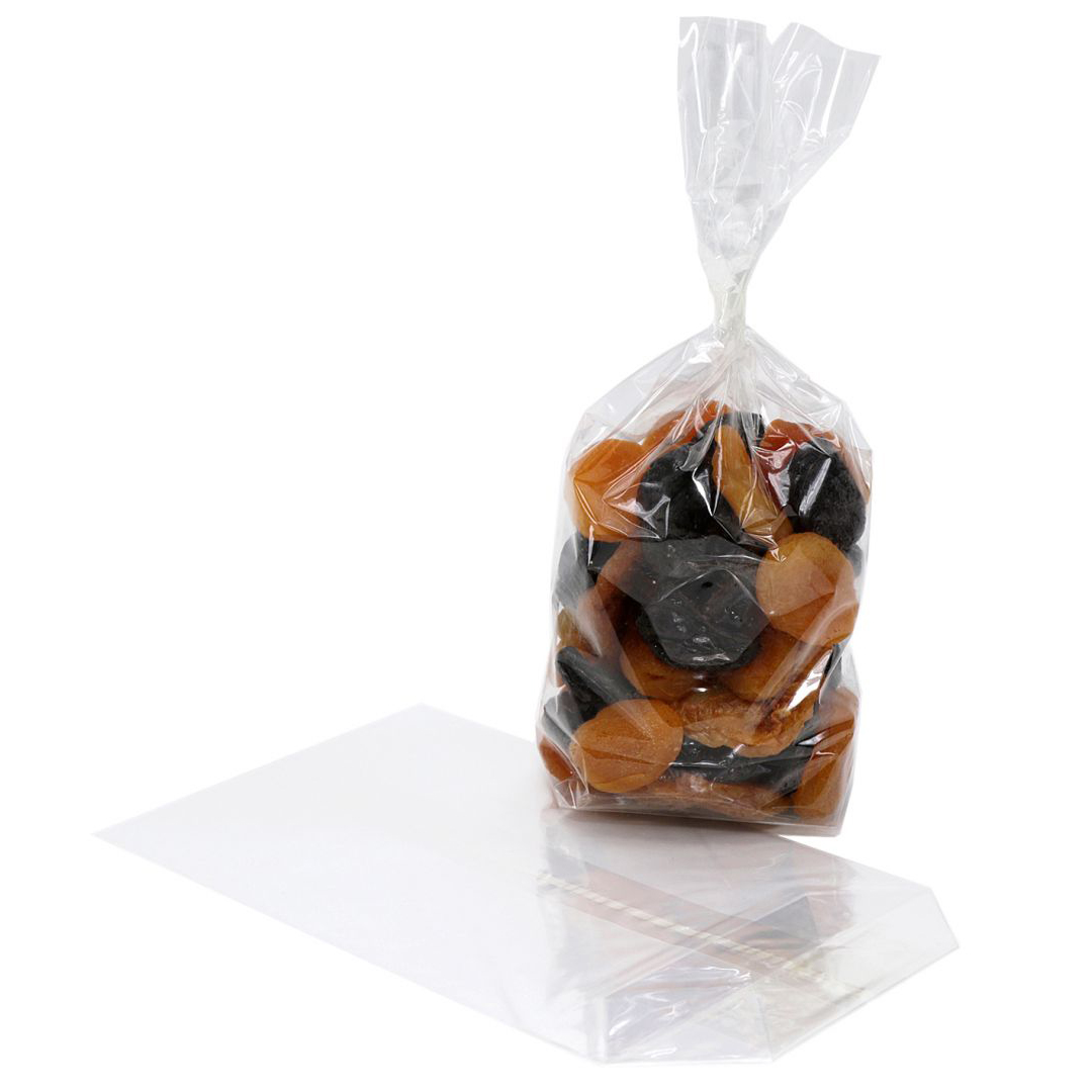 Afbeeldingen van Ds à 1000 pp kruisbodemzak 10x22 cm 35 my met zilver bodemkarton