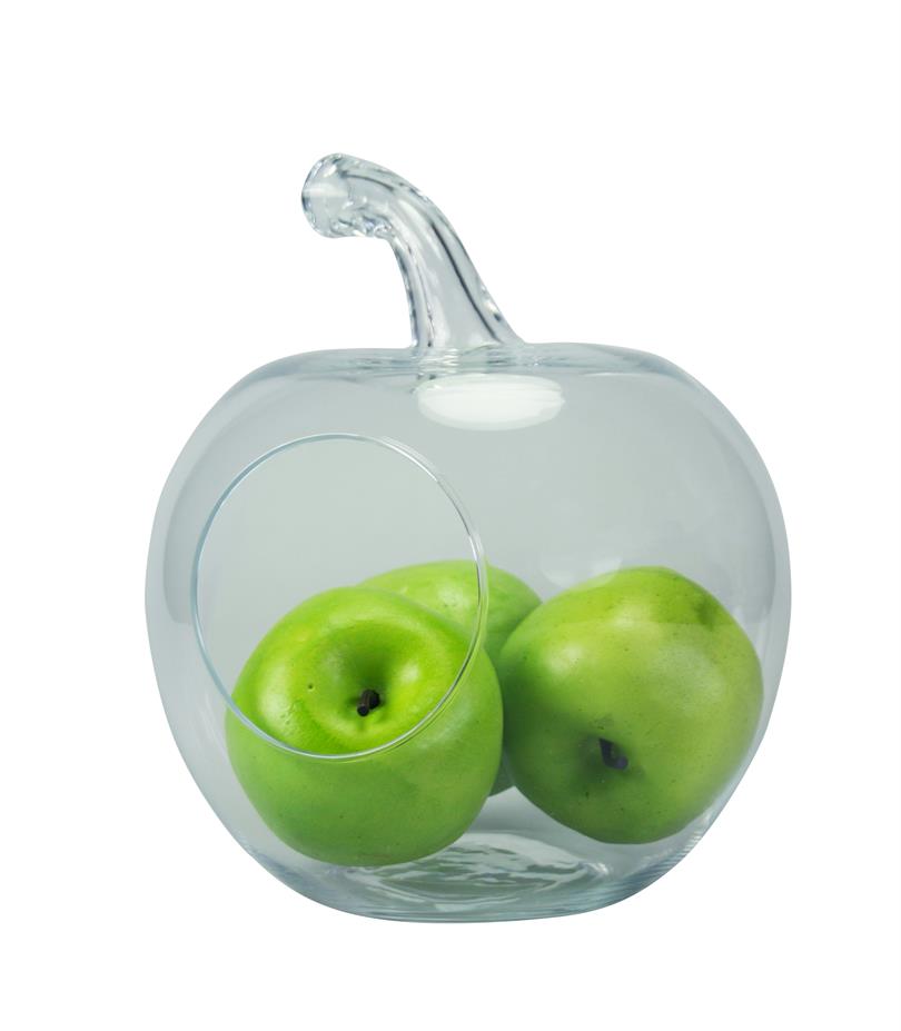 Afbeeldingen van Glazen appel met gat (9 cm) 20x23 cm