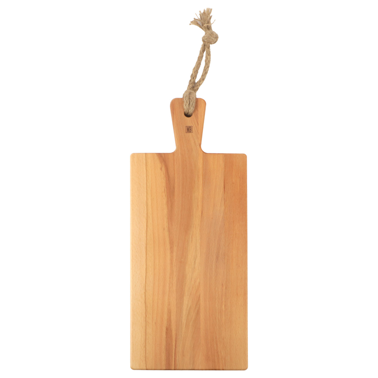 Afbeeldingen van Beuken plank 59x20x2 cm met greep en touw