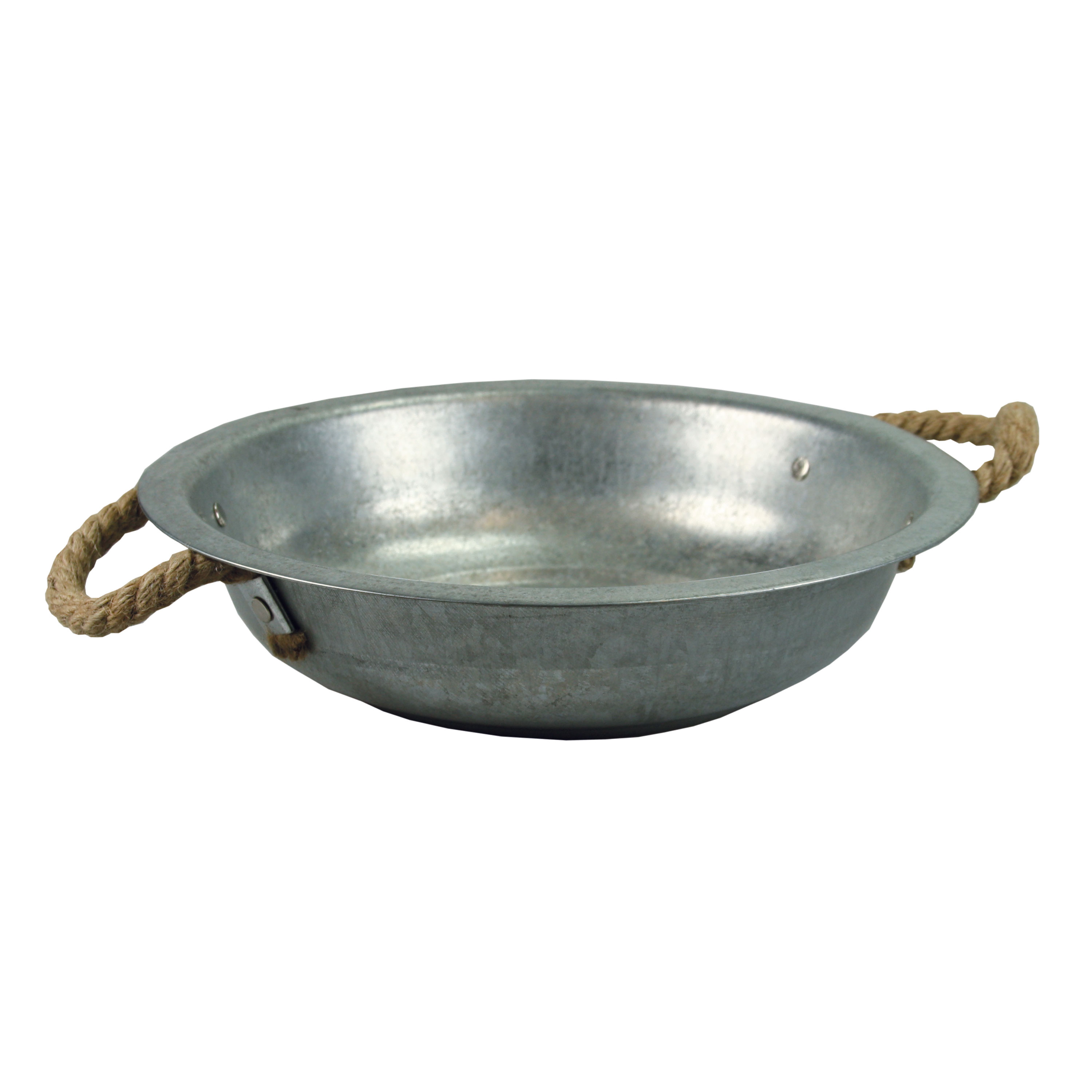 Afbeeldingen van Zinken schaal 31,5x8,5 cm met touwgrepen