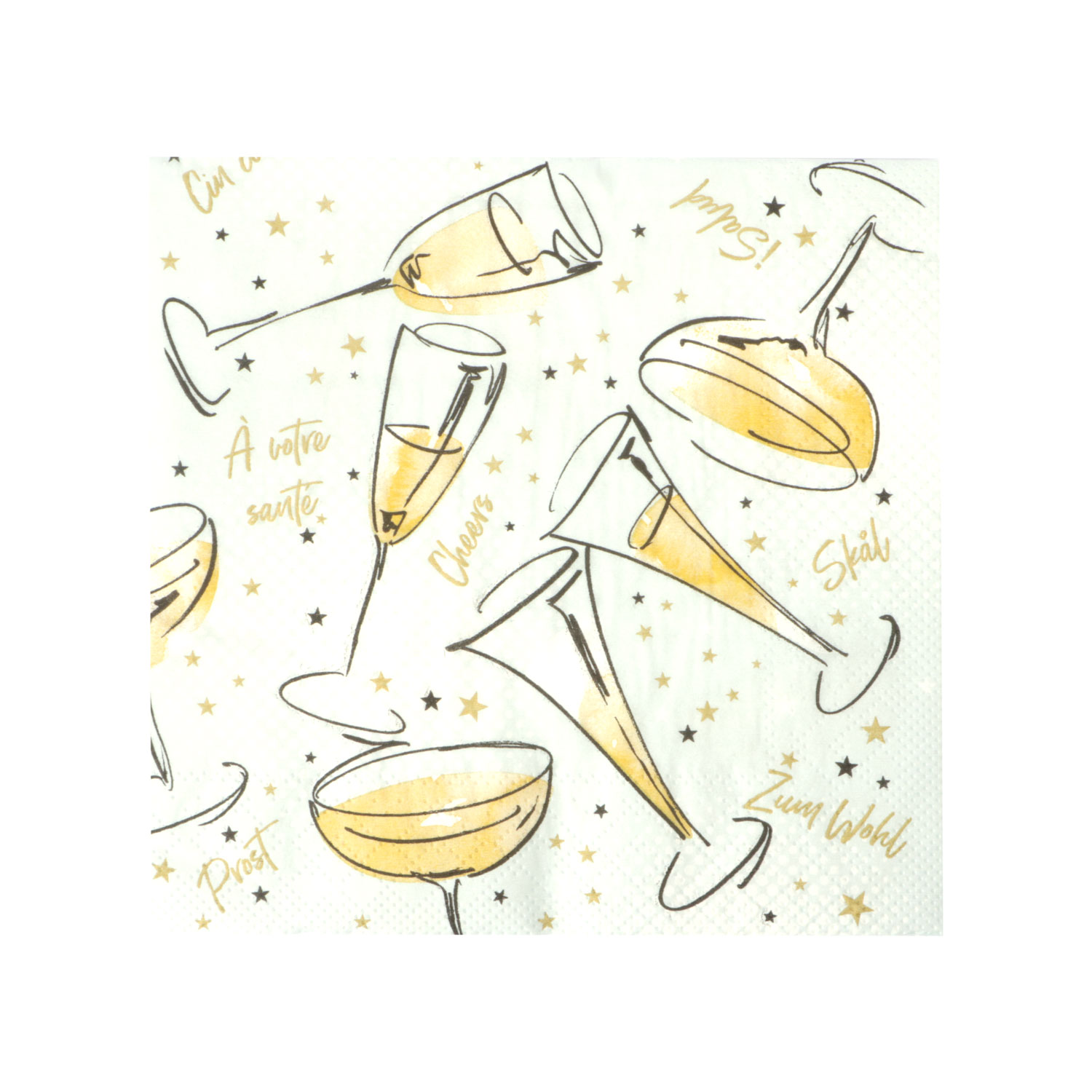 Afbeeldingen van Pak à 20 servetten 33x33 cm 3 laags champagne