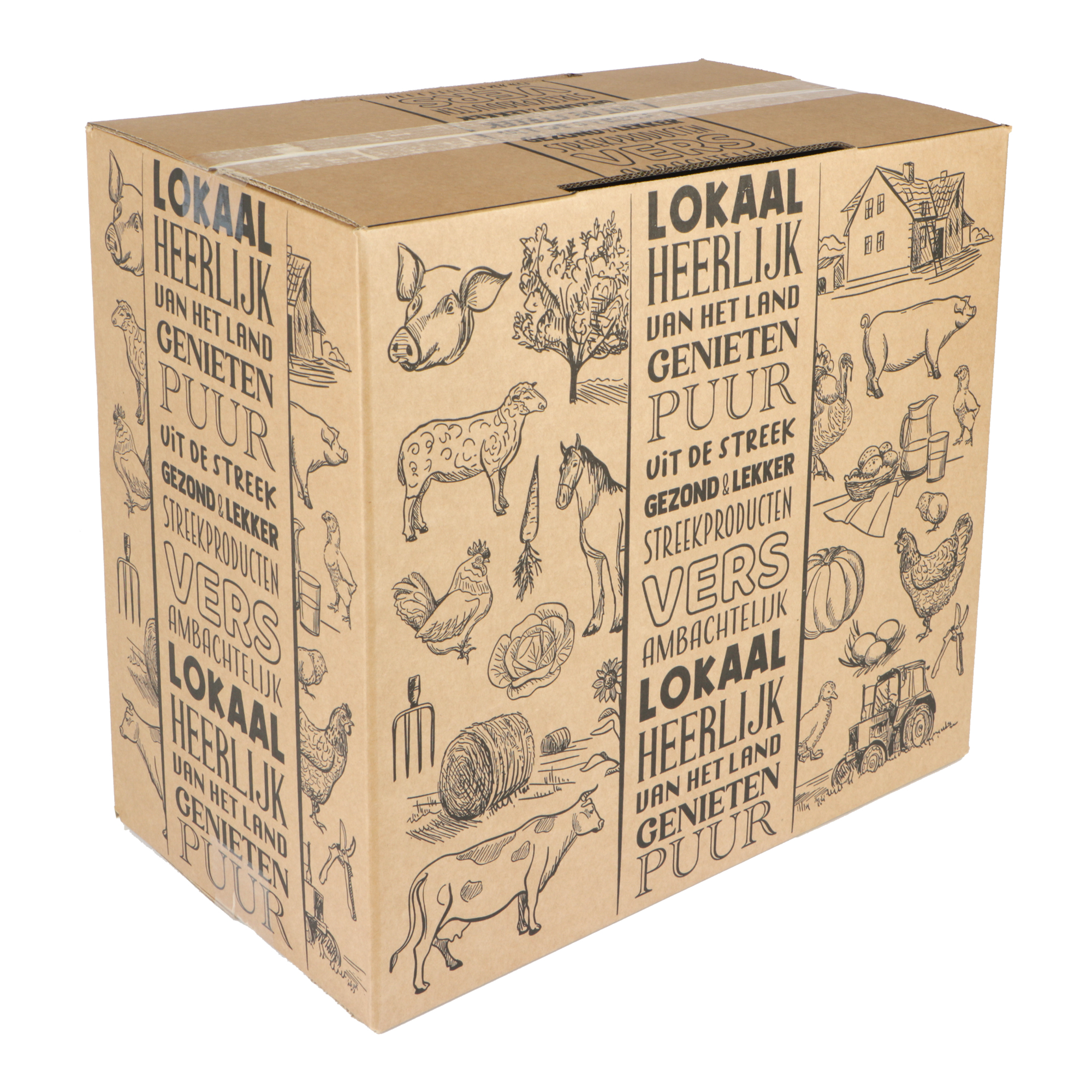 Afbeeldingen van Pakketdoos 40x22x35 cm Uit de streek (uc)