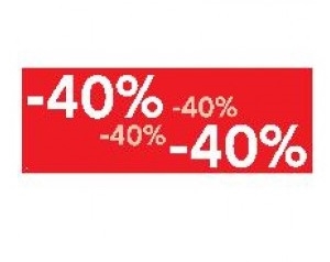 Afbeeldingen van Raambiljet -40% wit/rood 69x24 cm (uc)