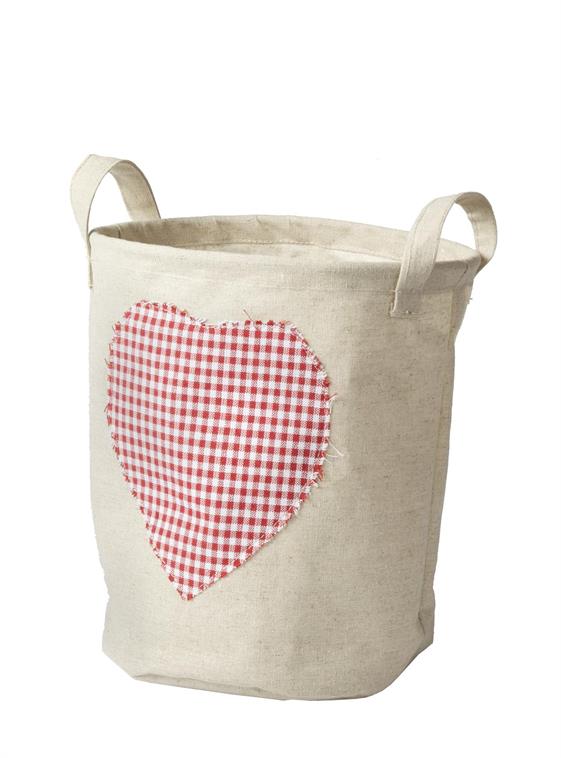 Afbeeldingen van Jute zak met 2 oren en hartje ø23x27 cm