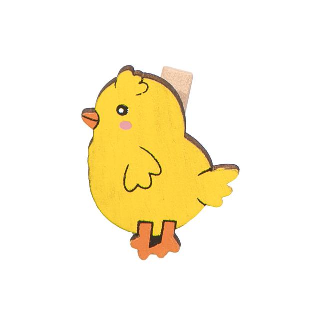 Afbeeldingen van Set à 9 kuiken op knijper 3x4 cm