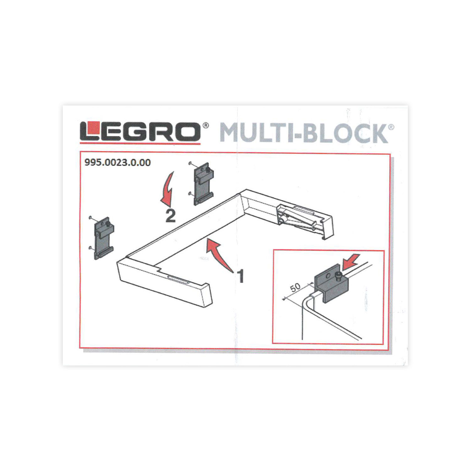 Afbeeldingen van Set à 2 wandsteun voor Legro snijapparaat