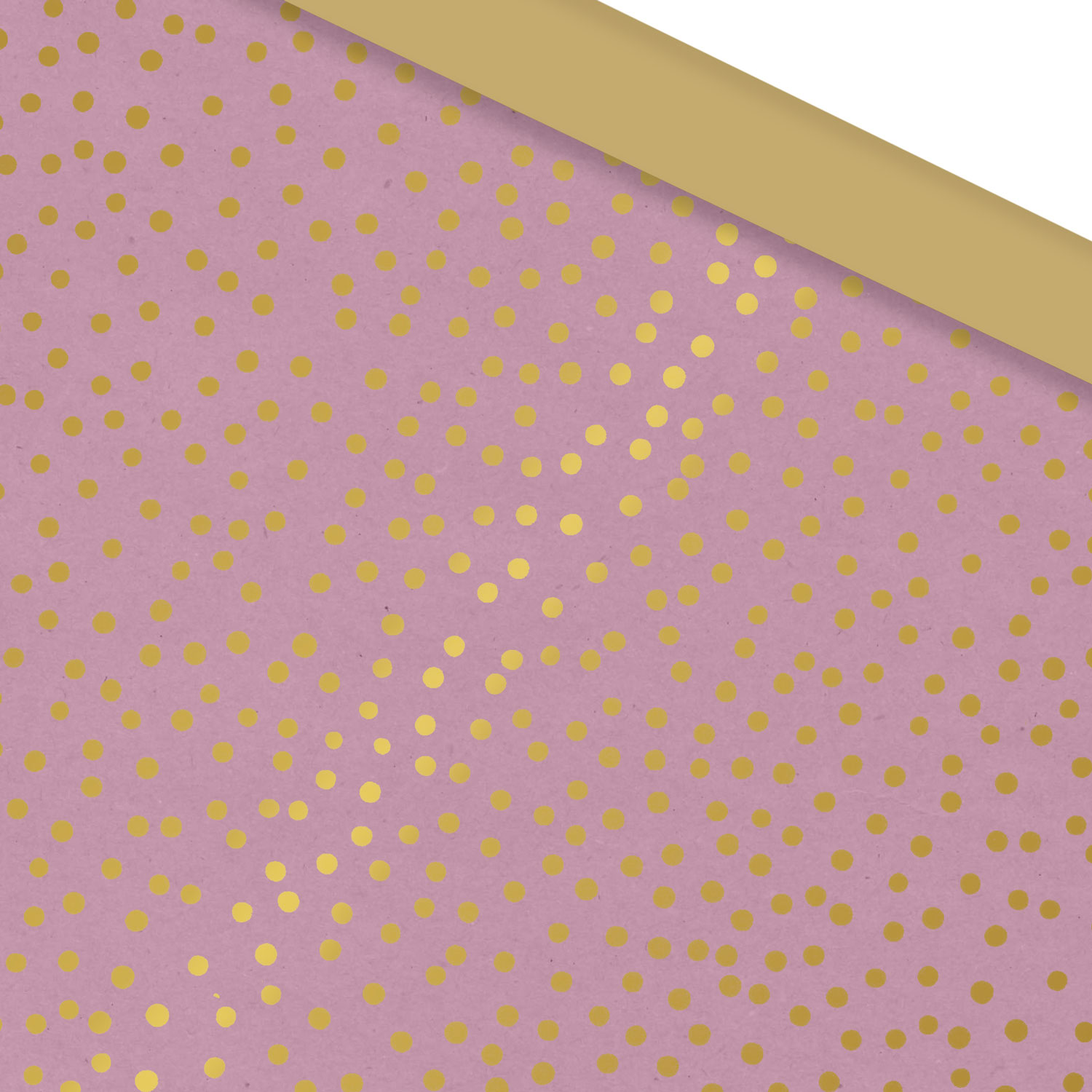 Afbeeldingen van Rol kadopapier 30 cm 100 mtr gestreept kraft confetti stippen blush/goud