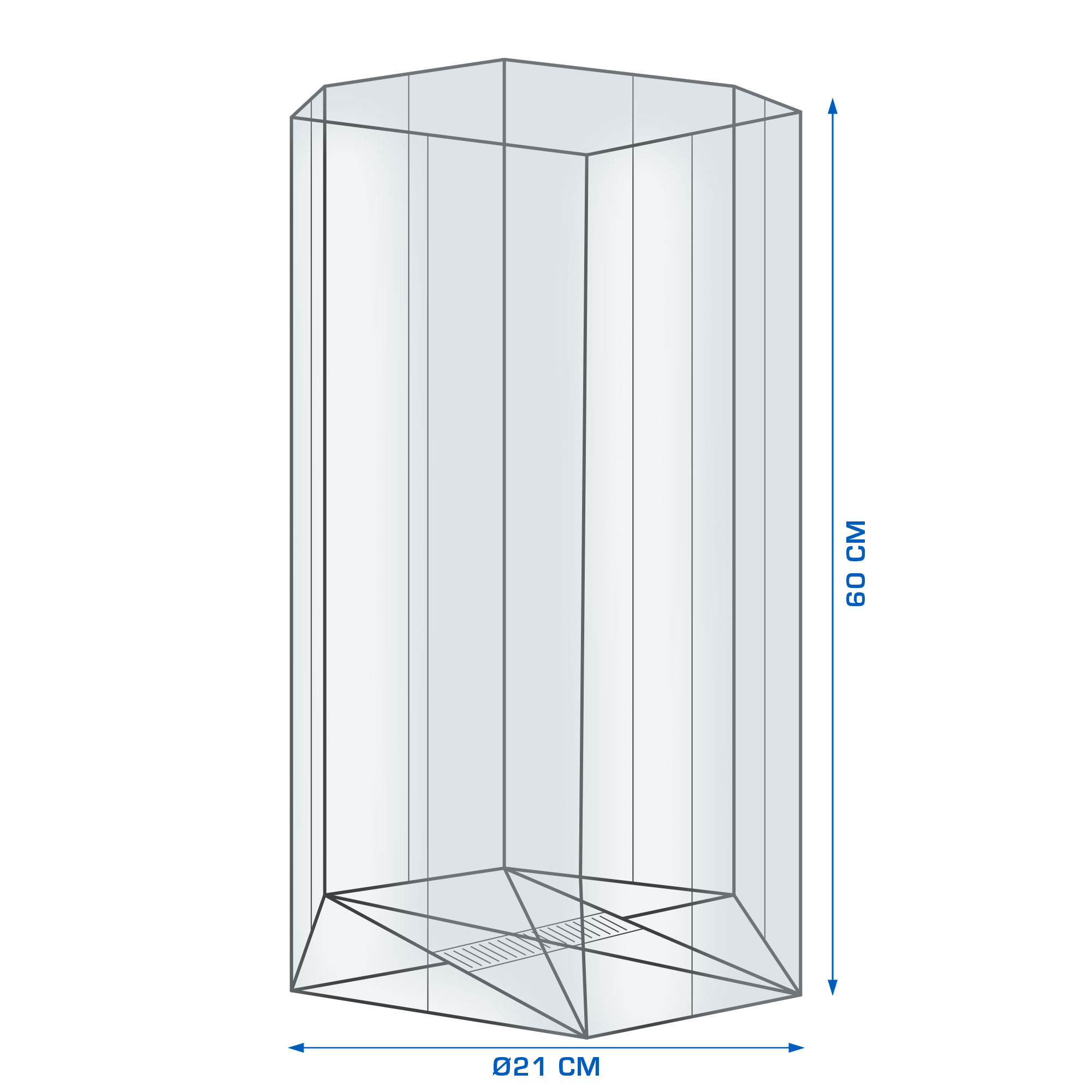 Afbeeldingen van Ds à 250 diamantzak ø21x60 cm glashelder