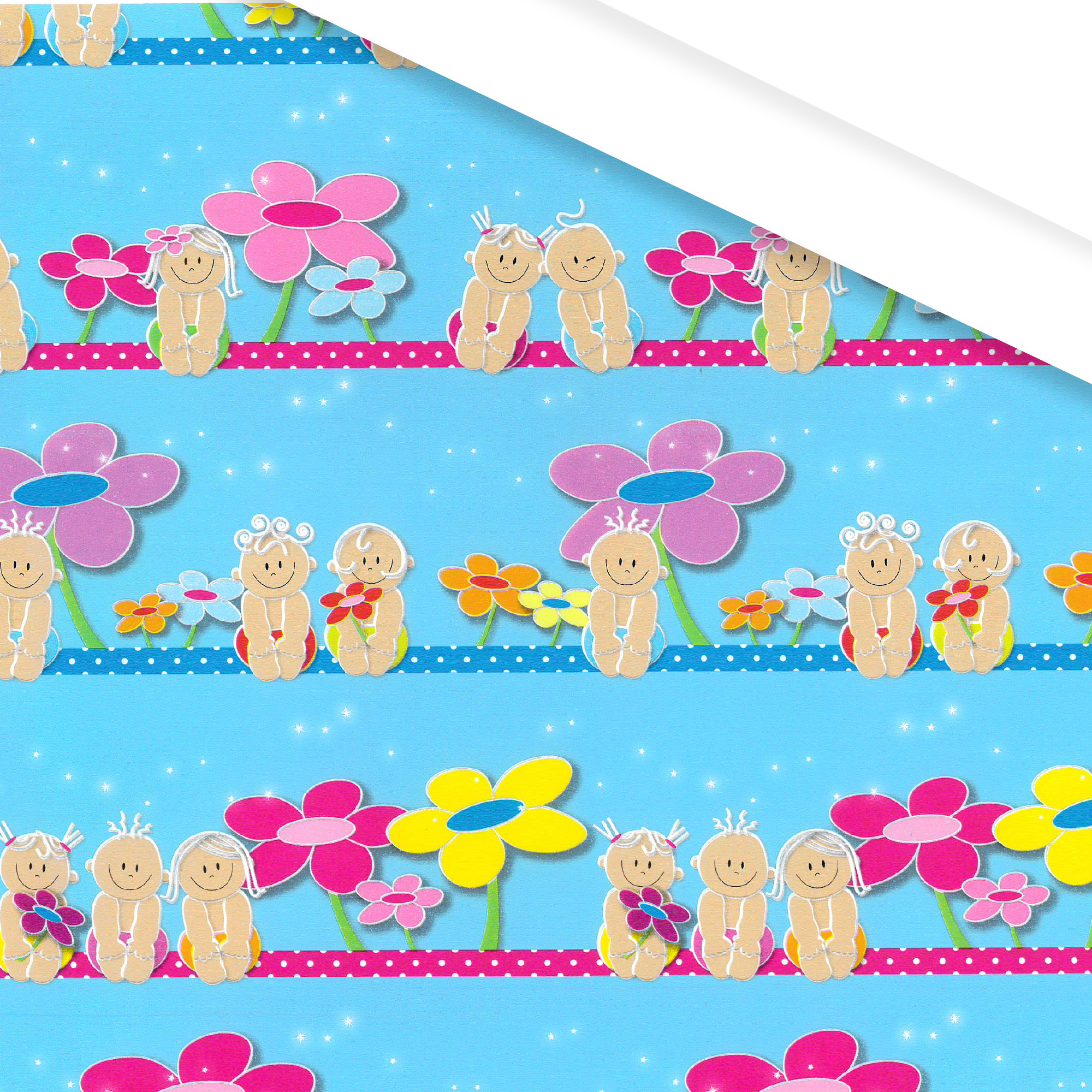 Afbeeldingen van Rol kadopapier 50 cm/200 mtr Elin blue (uc)