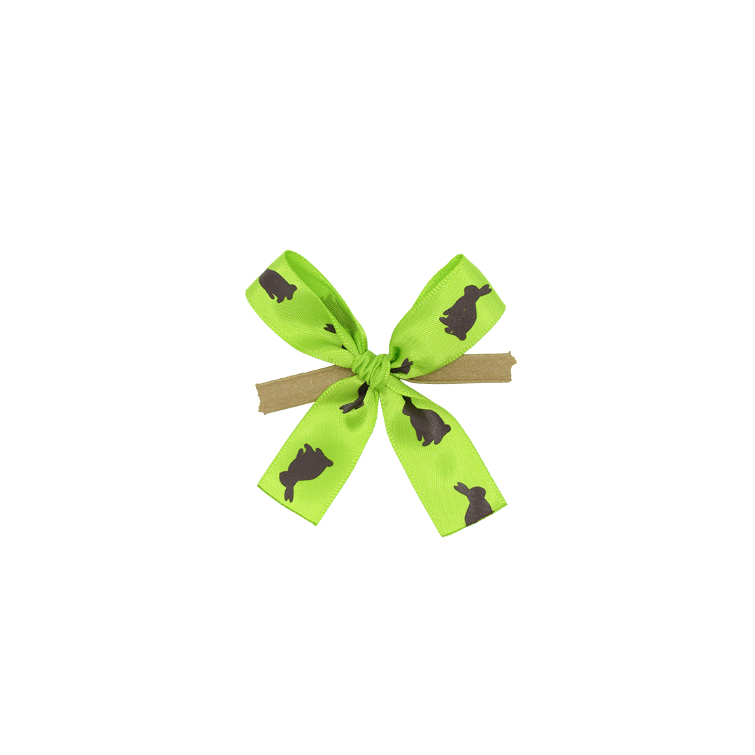 Afbeeldingen van Zak à 250 strik 7 cm met sluitclip, Bunny lentegroen/bruin