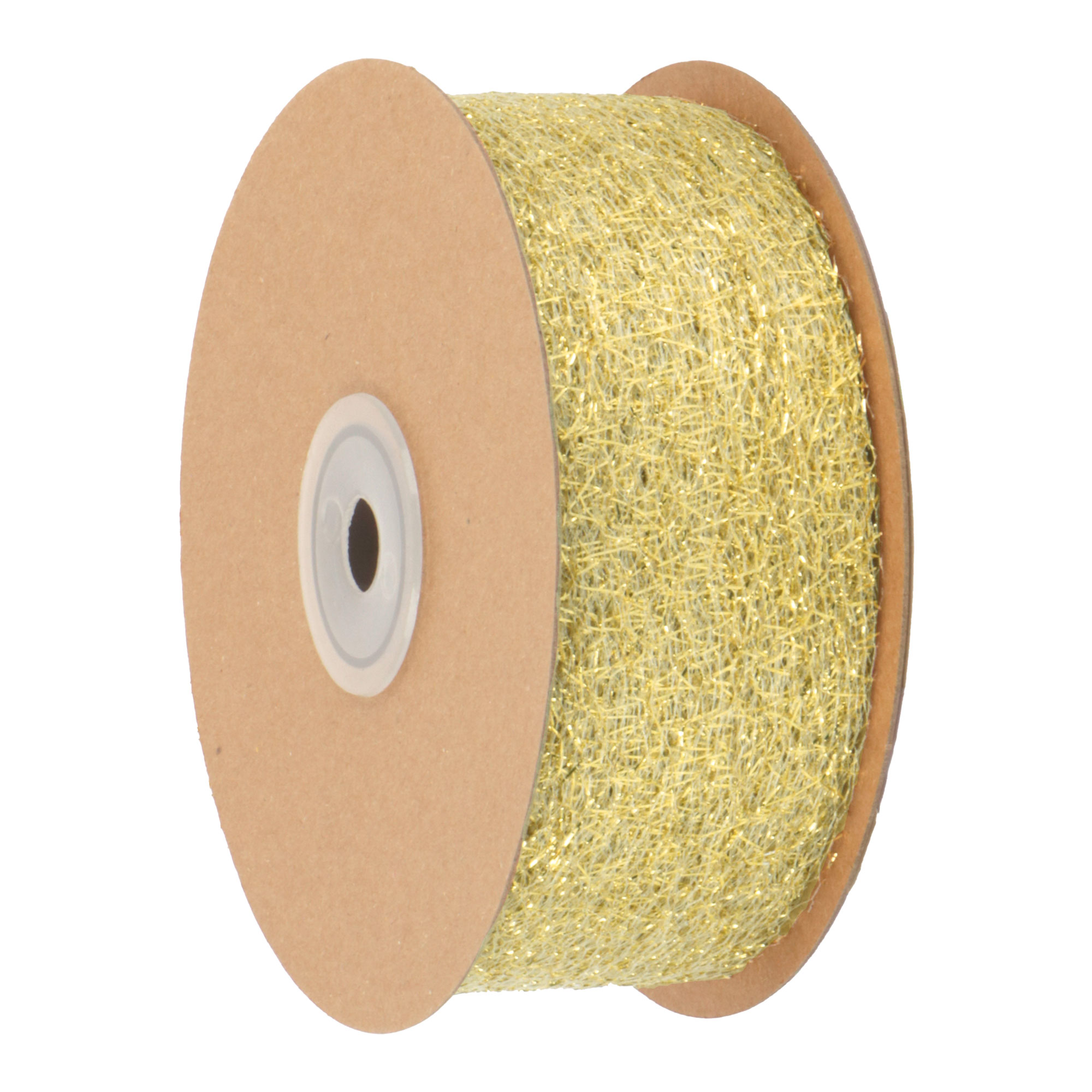 Afbeeldingen van Rol lint 38 mm 25 mtr Lurex Shiny web goud