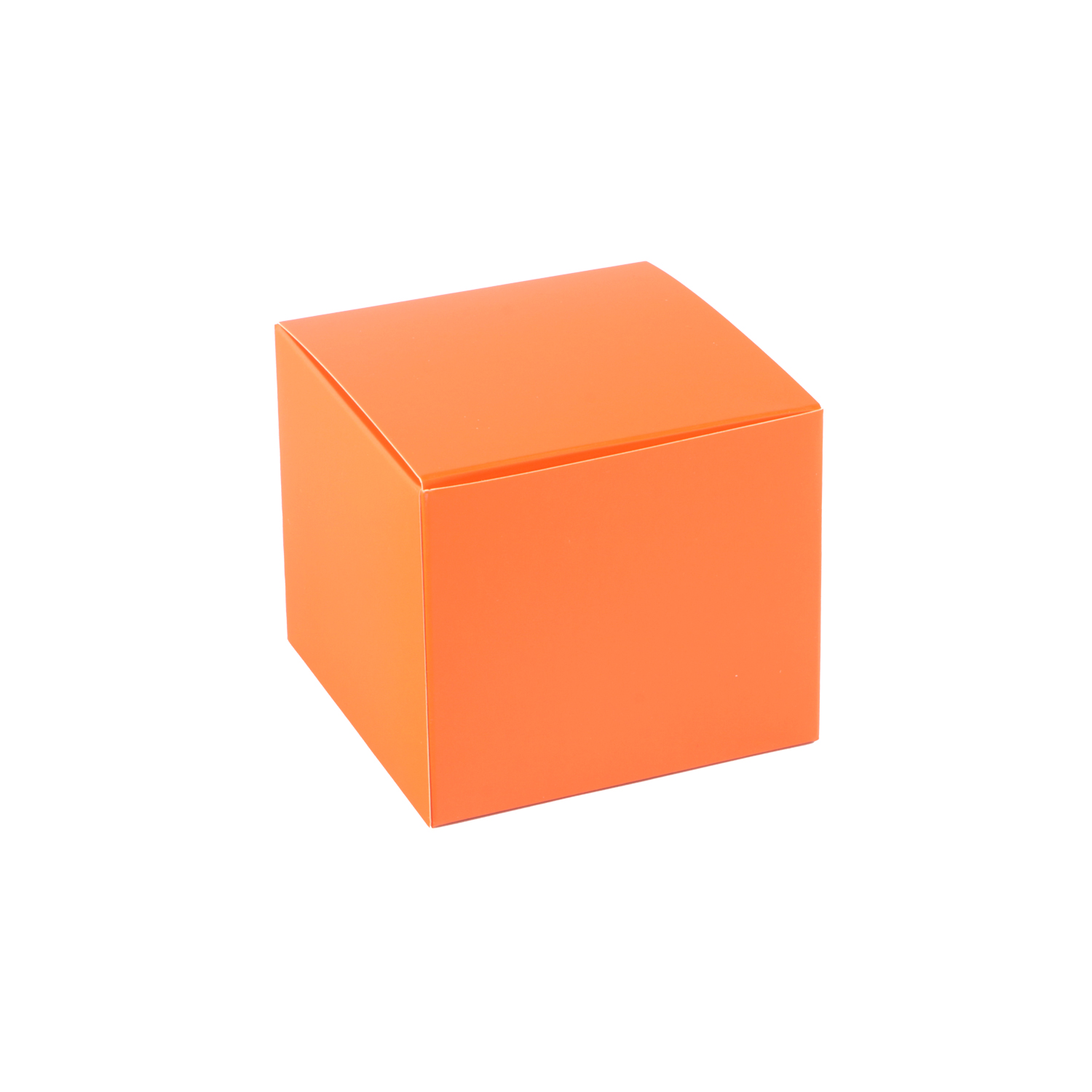 Afbeeldingen van Ds à 50 kubus klepdoosje 125 gram mat oranje