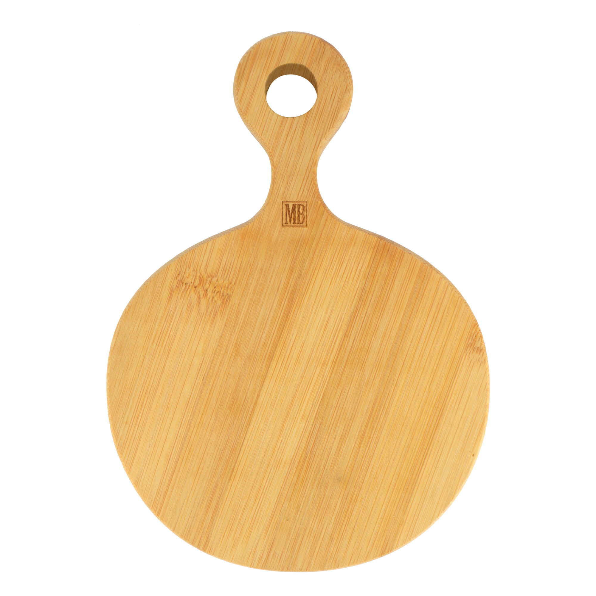 Afbeeldingen van Bamboe serveertray rond 15x21x1,8 cm met greep