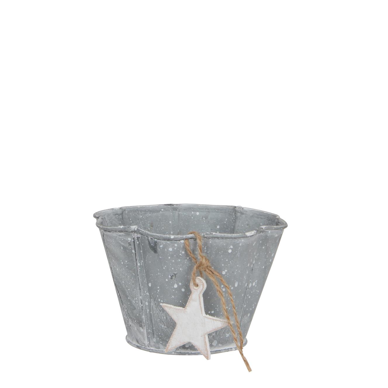 Afbeeldingen van Zinken bakje 14,5/9x9,5 cm met ster