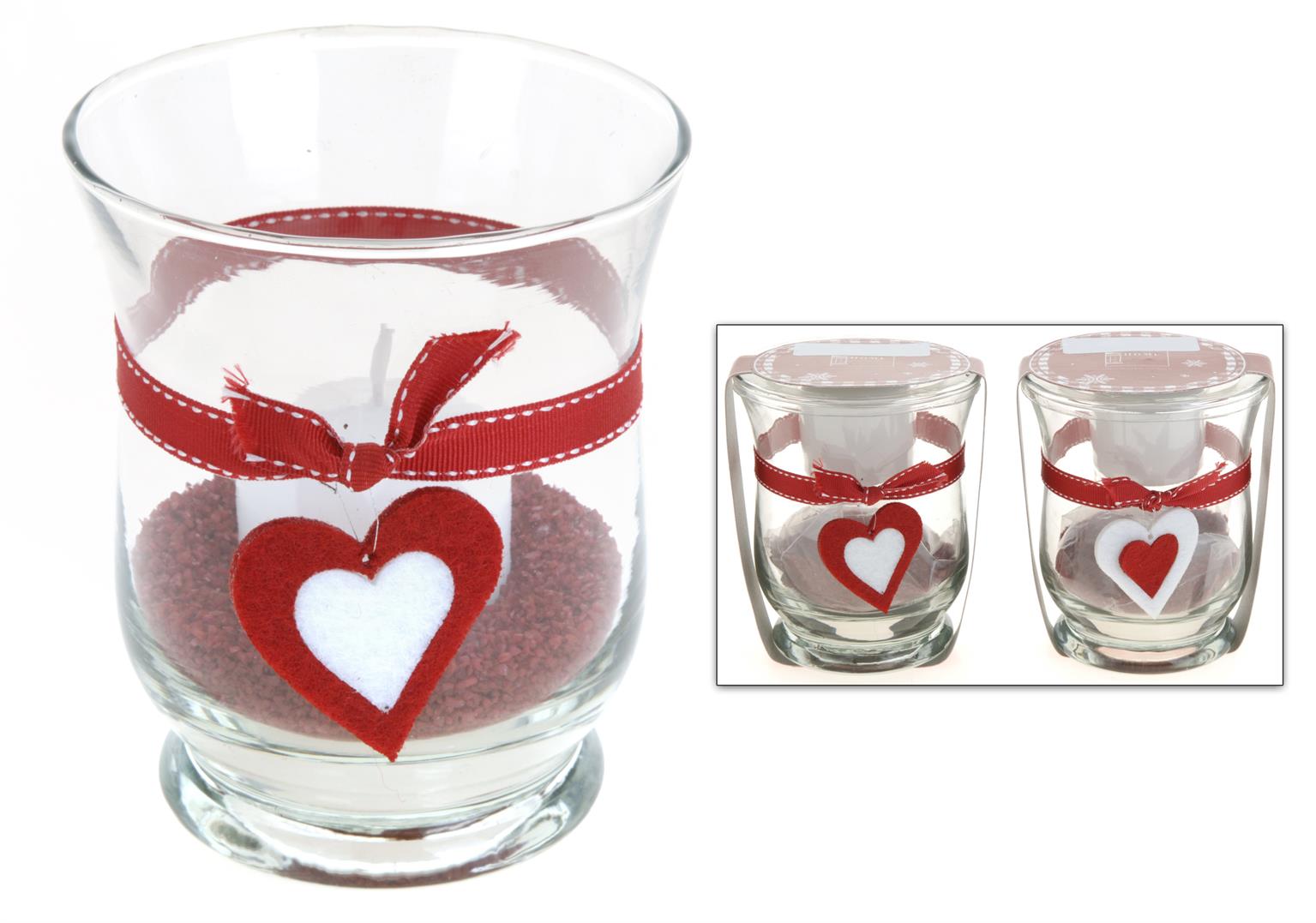 Afbeeldingen van Waxinelichthouder met zand en kaars (uc)