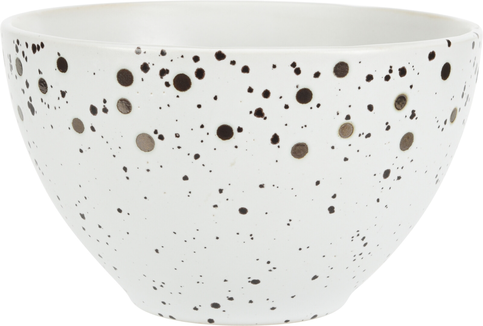 Afbeeldingen van Schaal keramiek 14,5x8,5 cm wit met metallic stippen