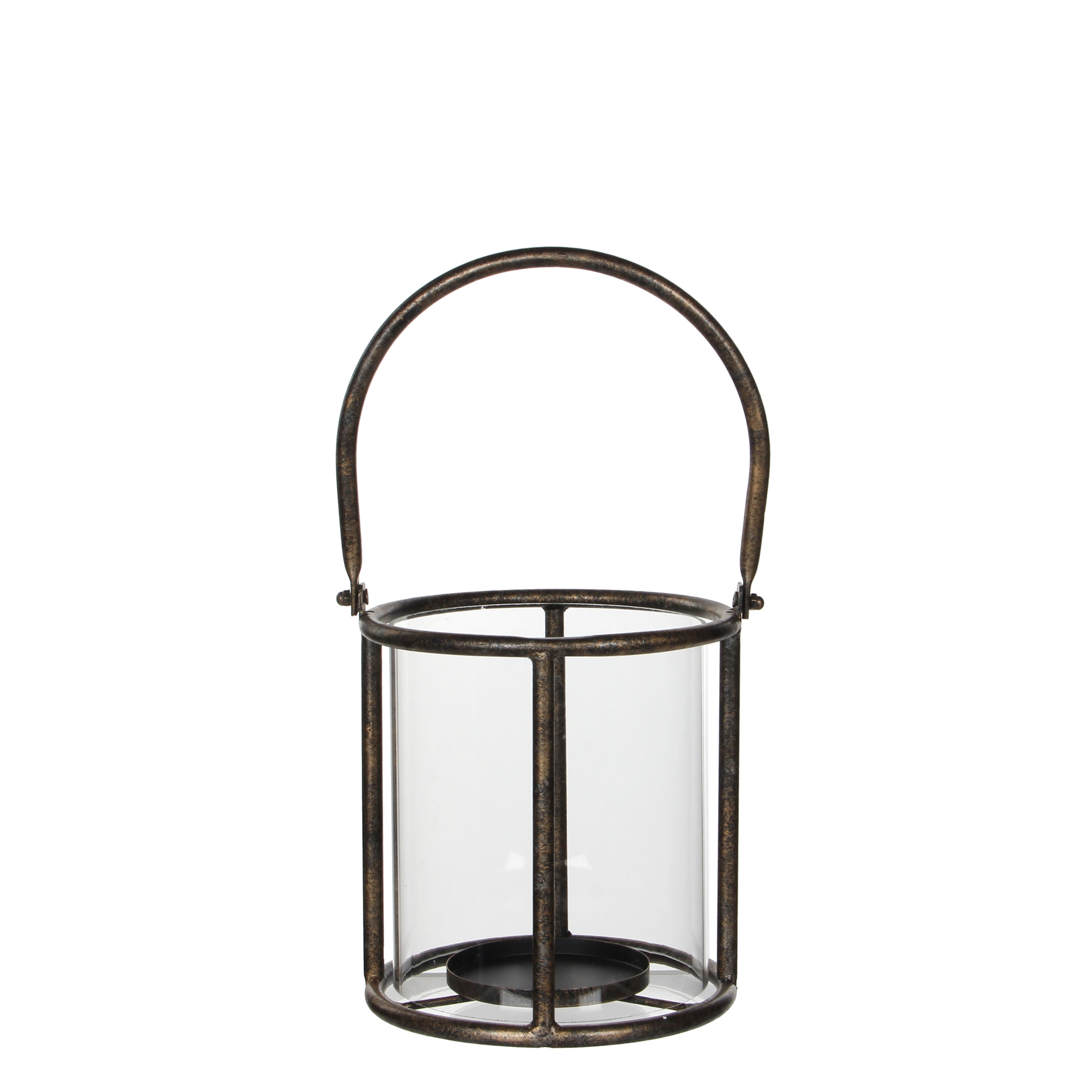 Afbeeldingen van Windlicht ø18,5x19,5 cm donker goud (uc)