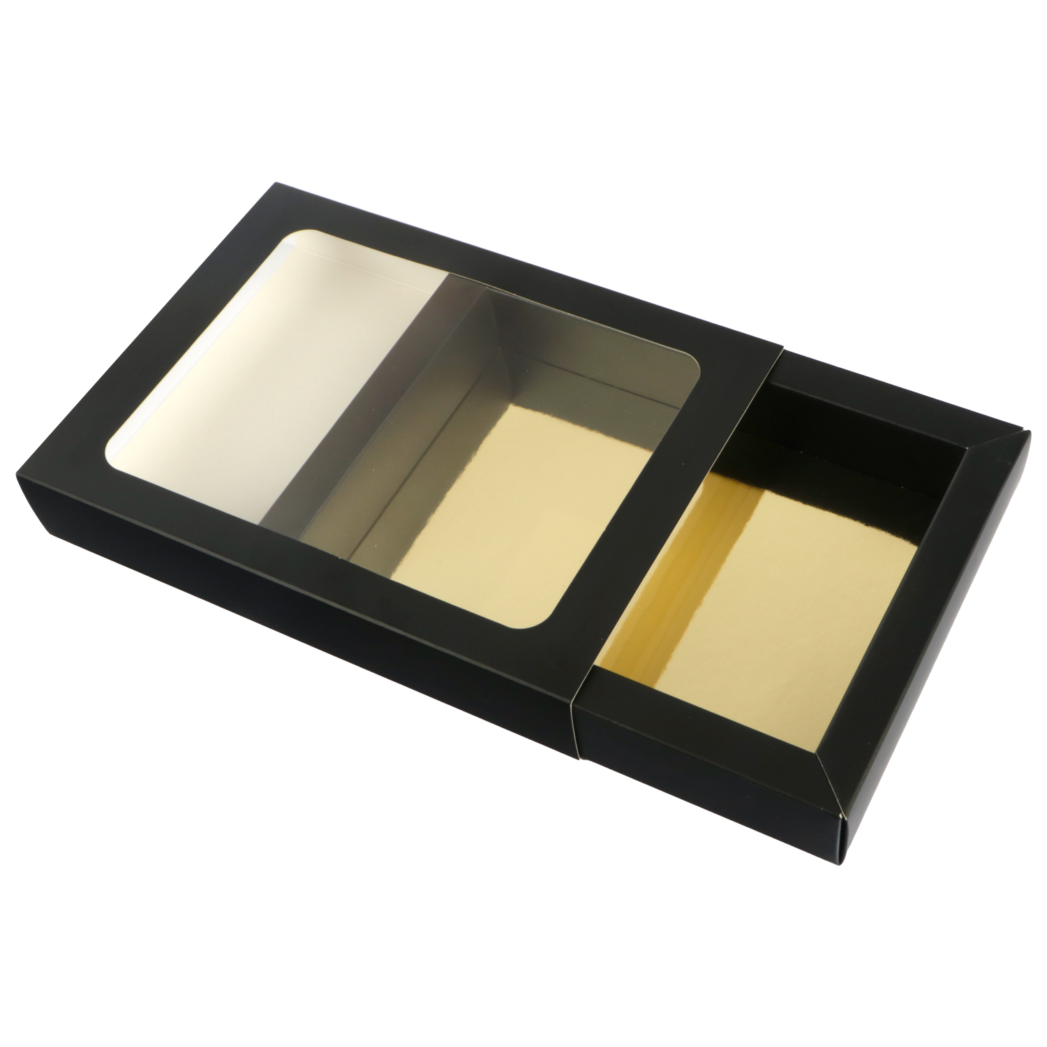 Afbeeldingen van Ds à 60 zwarte letterdoos zkl7 met venster 20.6x15,1x3,4 cm (uc)