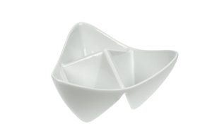 Afbeeldingen van Schaal keramiek met 3 vakken 18x17x7,8 cm (uc)