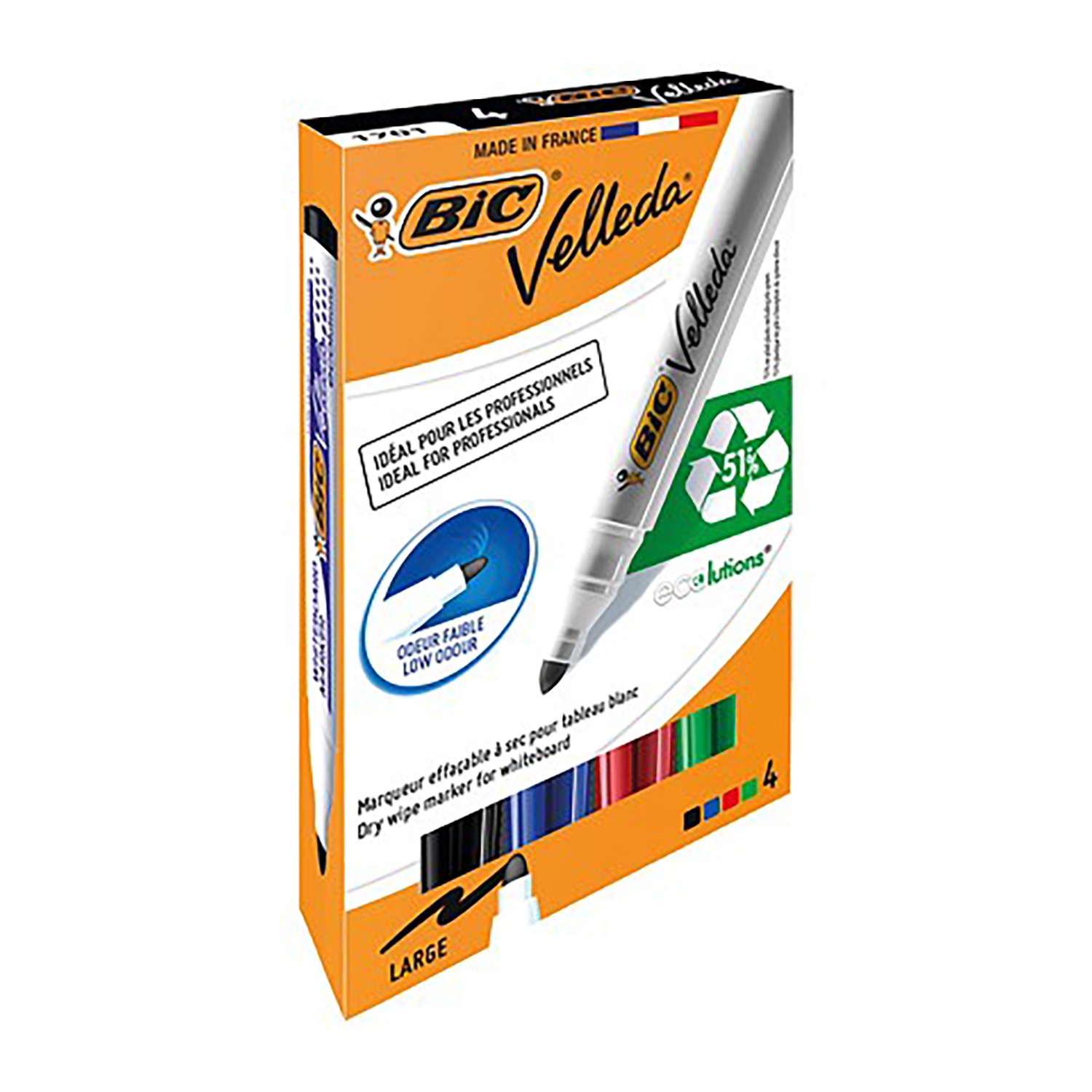 Afbeeldingen van Set à 4 whitebord stift assorti 1-4 mm