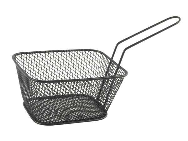 Afbeeldingen van Frituurmandje zwart met rvs greep, 13,5x11,5x7 cm