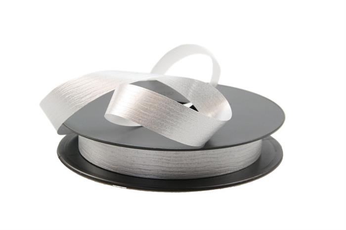 Afbeeldingen van Rol lint paperlook 20 mm 75 mtr metallic zilver