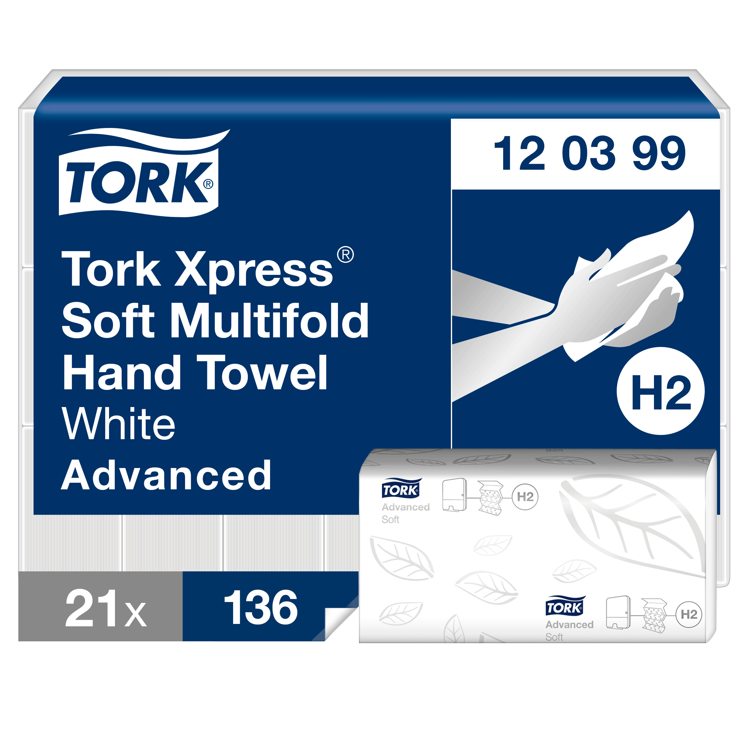 Afbeeldingen van Ds à 2856 Tork handdoek soft 34x21,2 cm