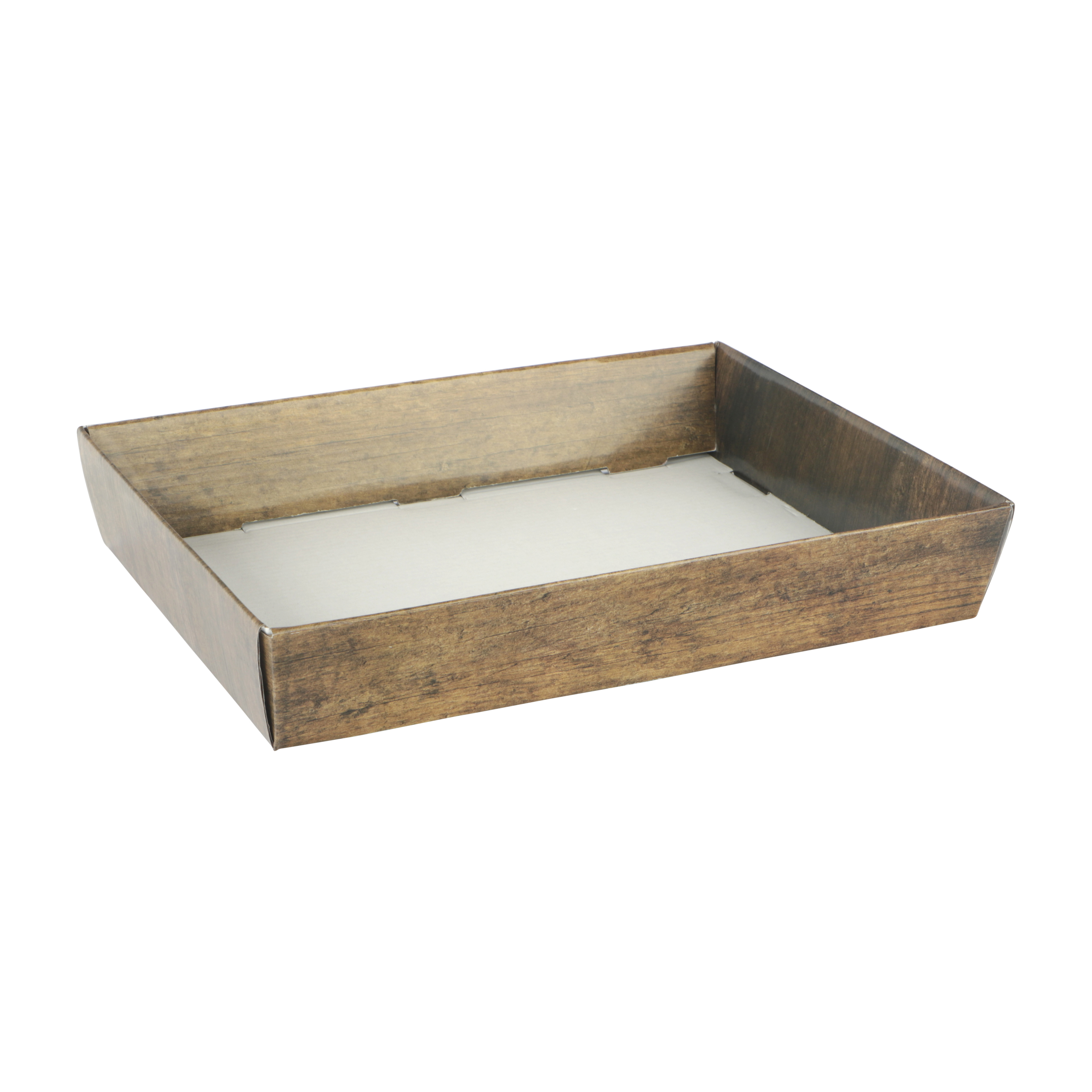 Afbeeldingen van Ds à 25 kartonnen bak 32,5x23x5,8 cm Houtnerf