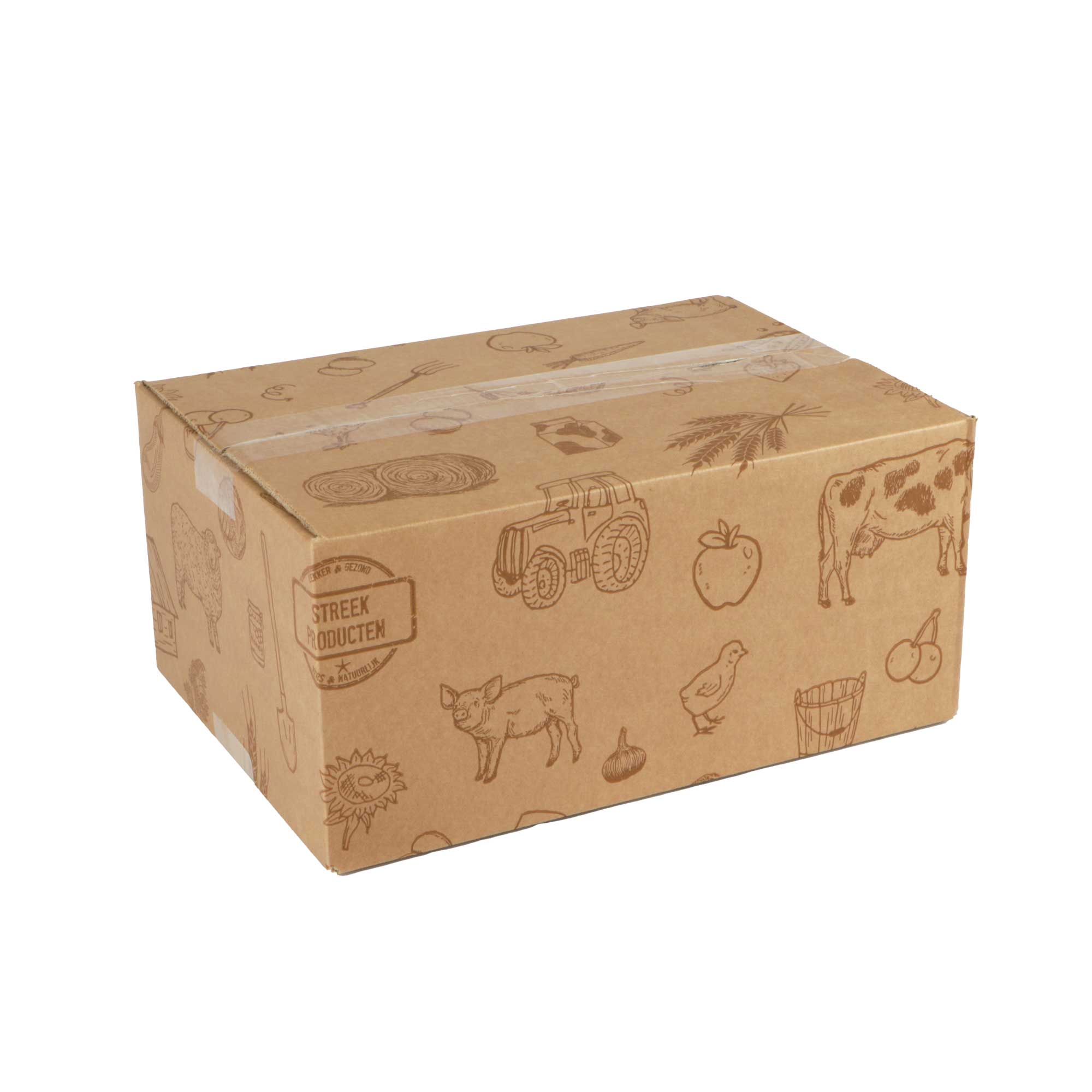 Afbeeldingen van Pakketdoos A140 Streekproducten bruin 31x22x14 cm 