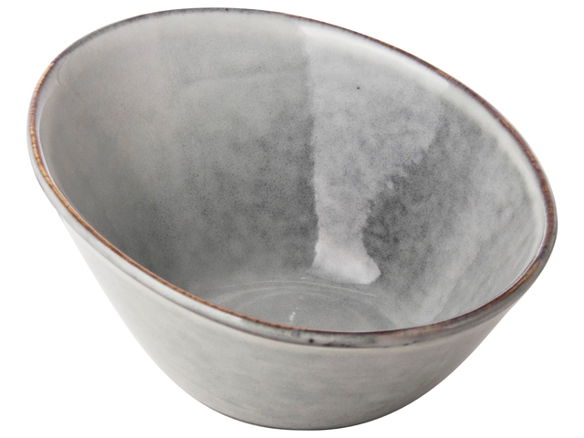 Afbeeldingen van Keramiek tapas schaaltje ovaal 14x11,8 cm Soenil lichtgrijs (uc)