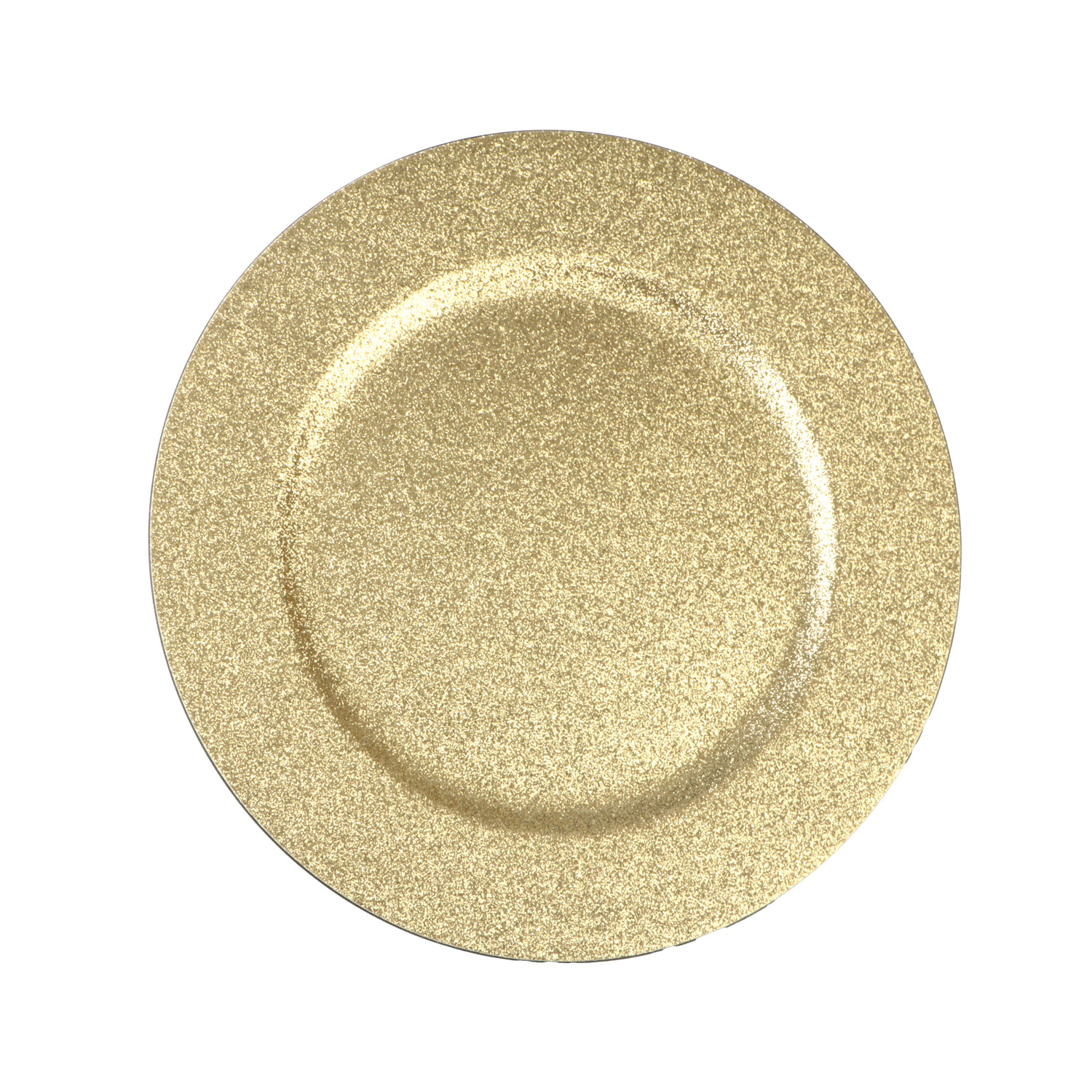 Afbeeldingen van Kunststof onderbord 33 cm met glitters champagne (uc)