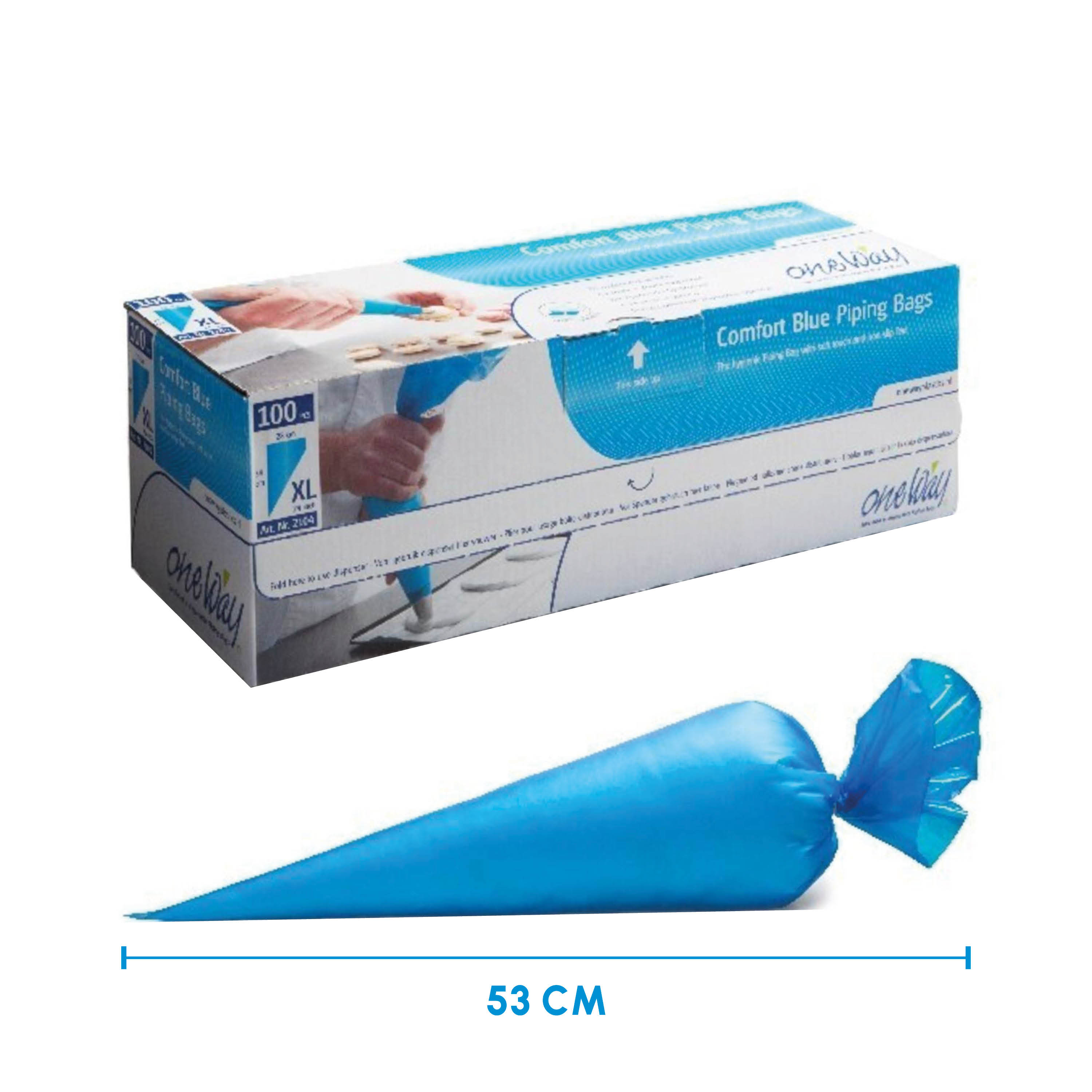 Afbeeldingen van Ds à 100 spuitzak op rol 53x28 cm (L) comfort blauw