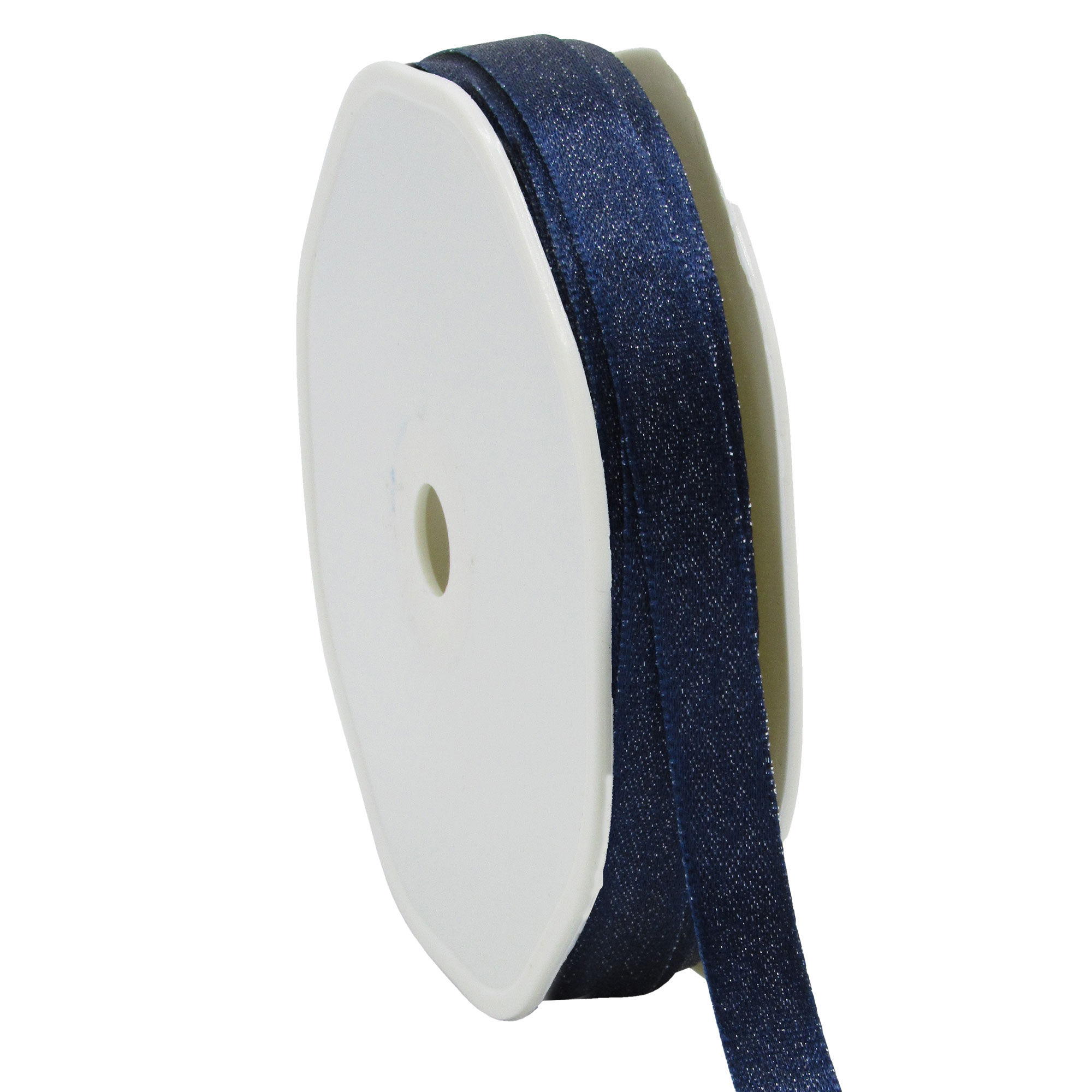 Afbeeldingen van Rol satijnlint 10 mm 25 mtr donkerblauw