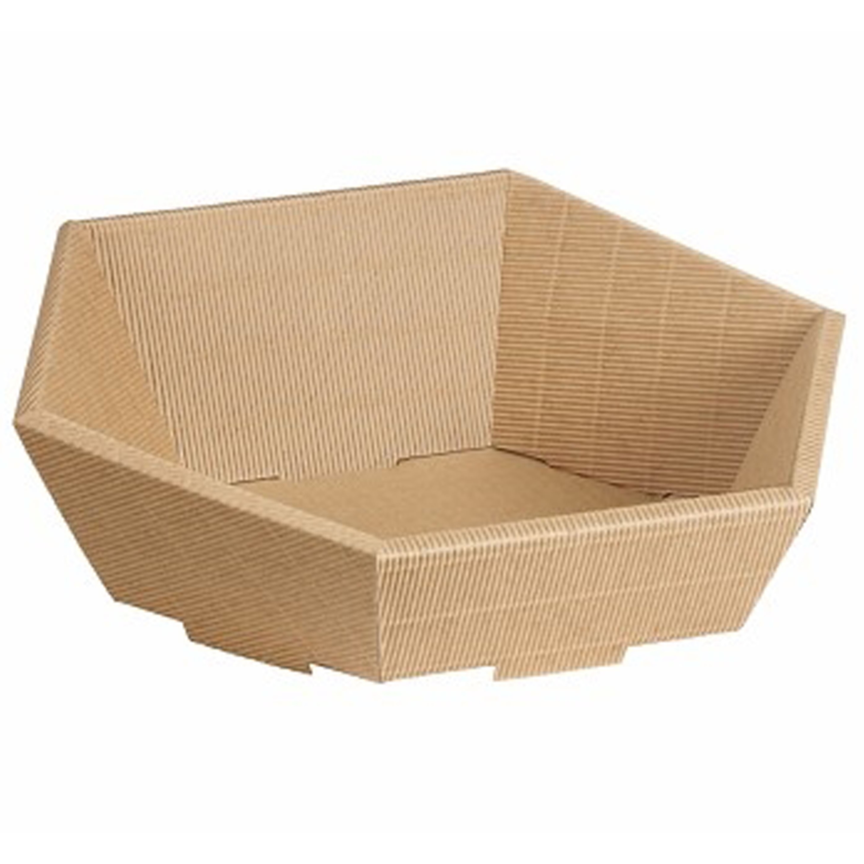 Afbeeldingen van Ds à 25 kartonnen bak 29x27x6 /10,5 cm 6 kant open golf kraft