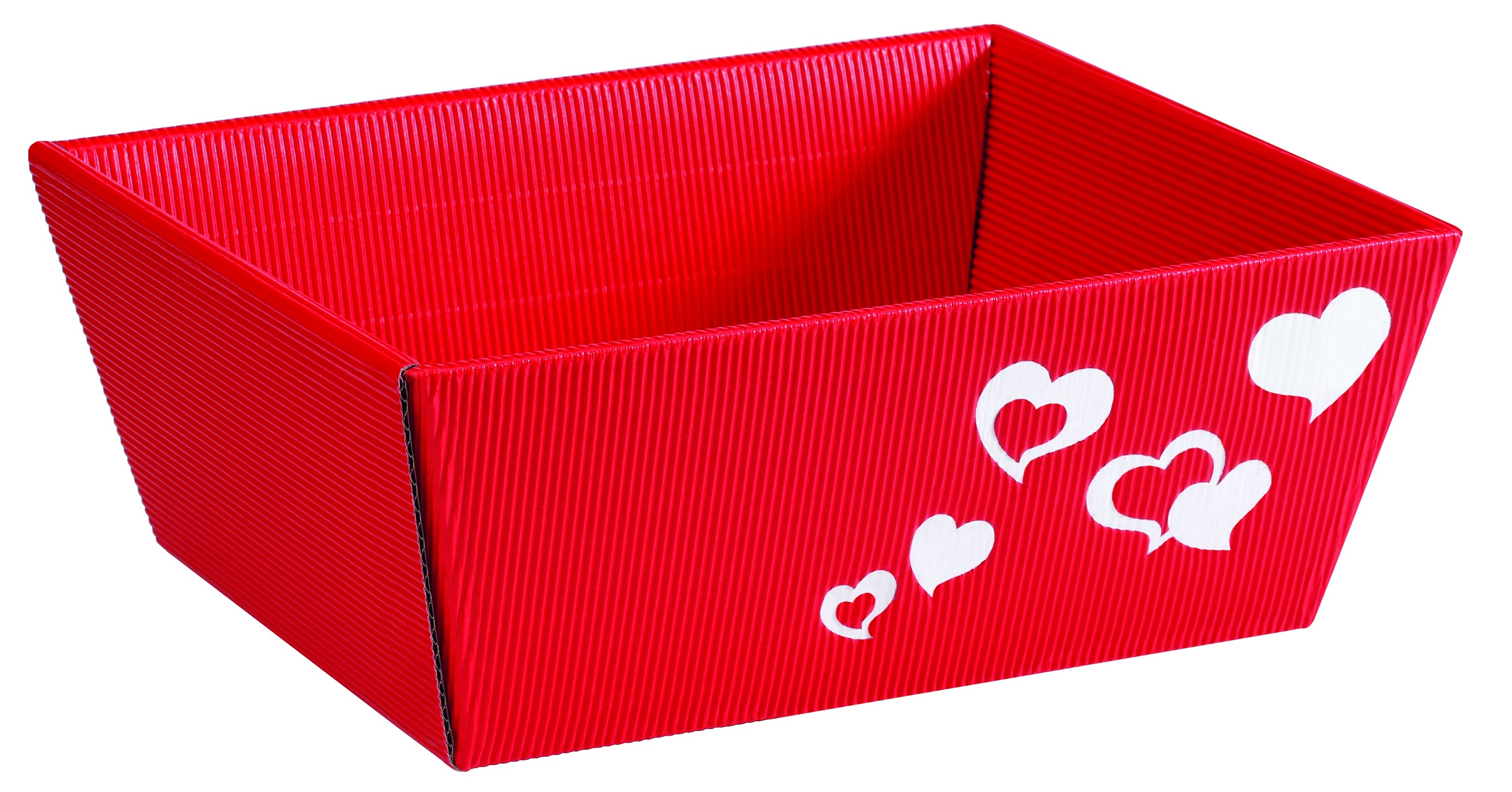 Afbeeldingen van Ds à 25 kartonnen bak 40x26x11 cm rood/hart