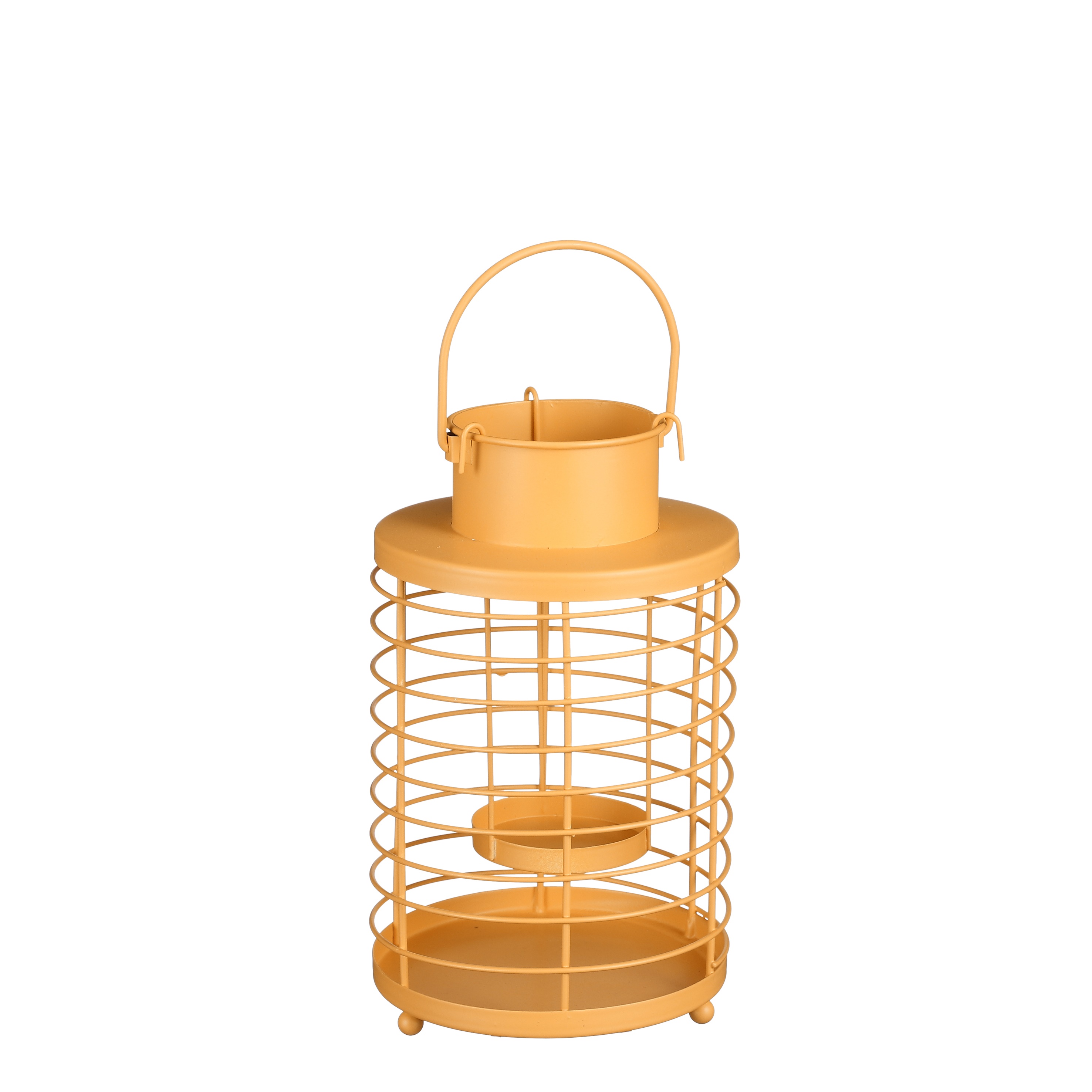 Afbeeldingen van Lantaarn Ø14 x 23 cm oranje/geel