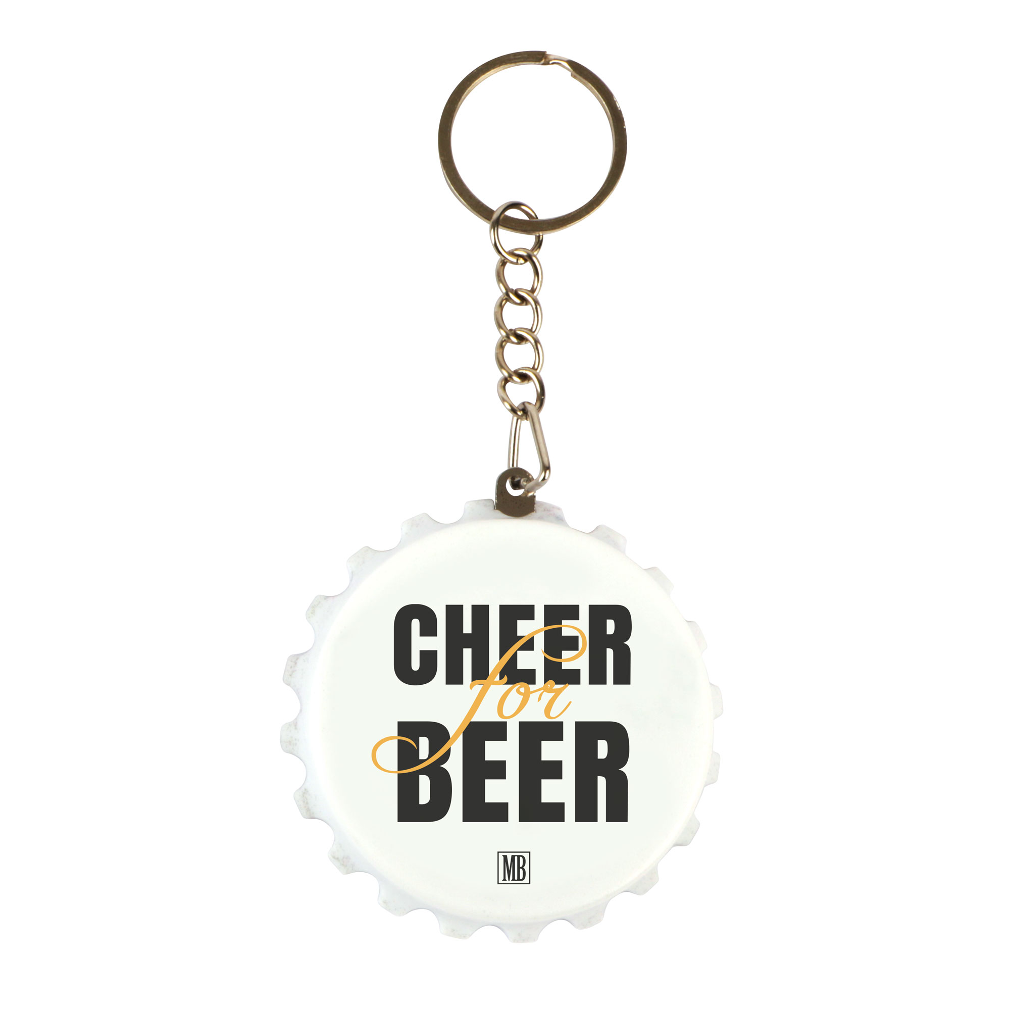 Afbeeldingen van Sleutelhanger flesopener 5,6 cm bierdop Cheer for Beer