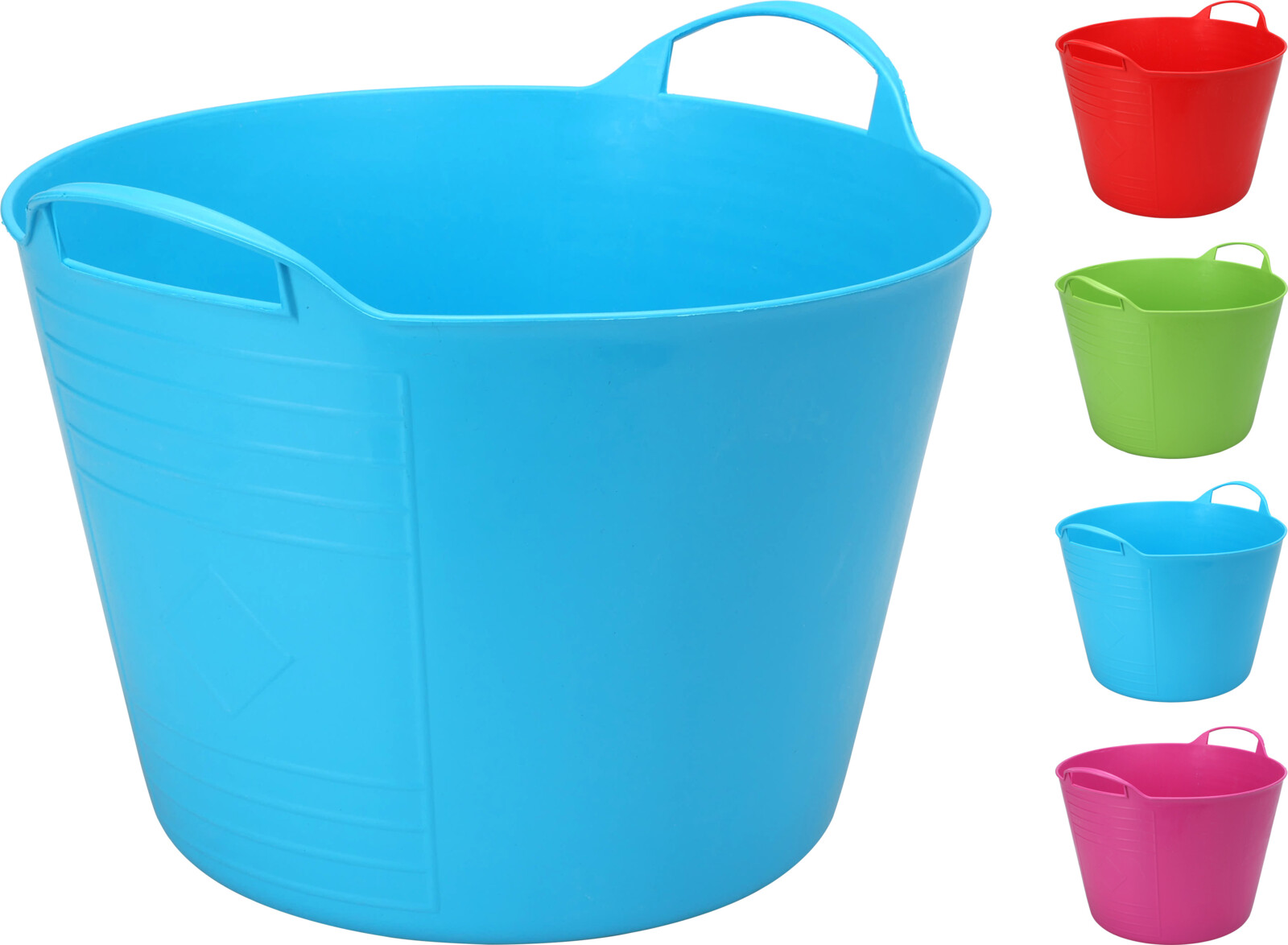 Afbeeldingen van Mand rond 27,5x35 cm flexibel kunststof assorti