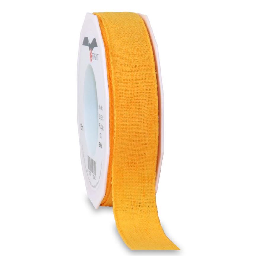 Afbeeldingen van Rol textiellint 25 mm 15 mtr oranje