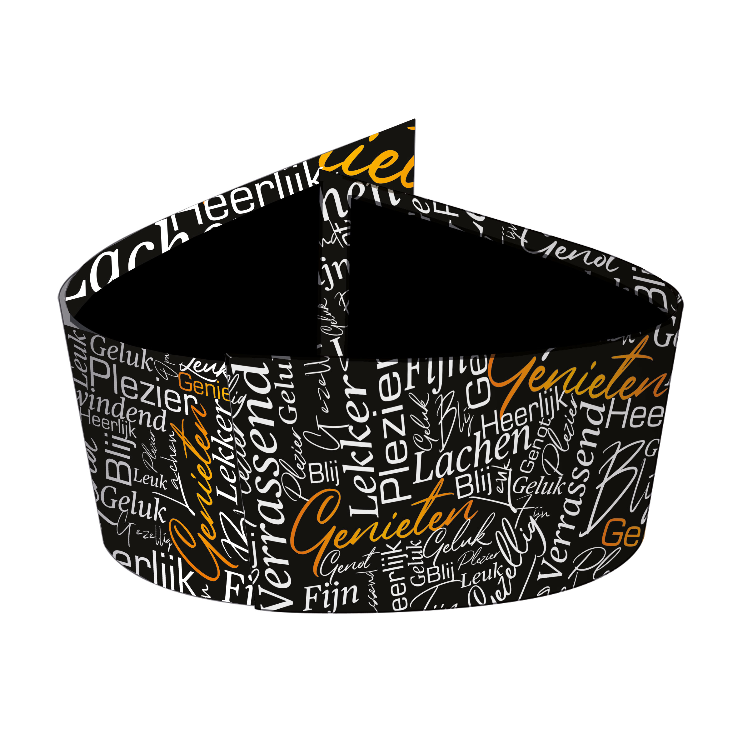 Afbeeldingen van Geschenkbak karton 22,5x20,5x15 cm ovaal Genieten