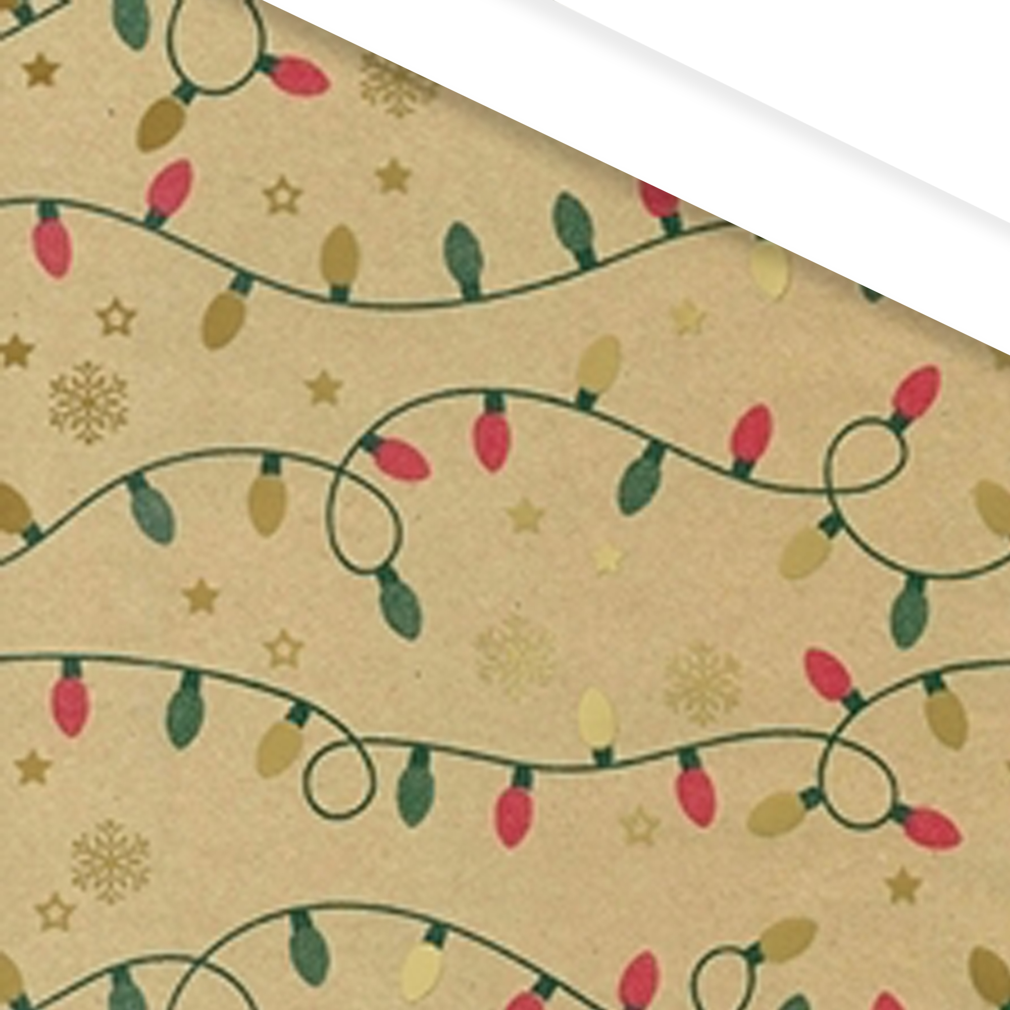 Afbeeldingen van Rol kerstpapier 50 cm 100 mtr feestelijke lampen (uc)