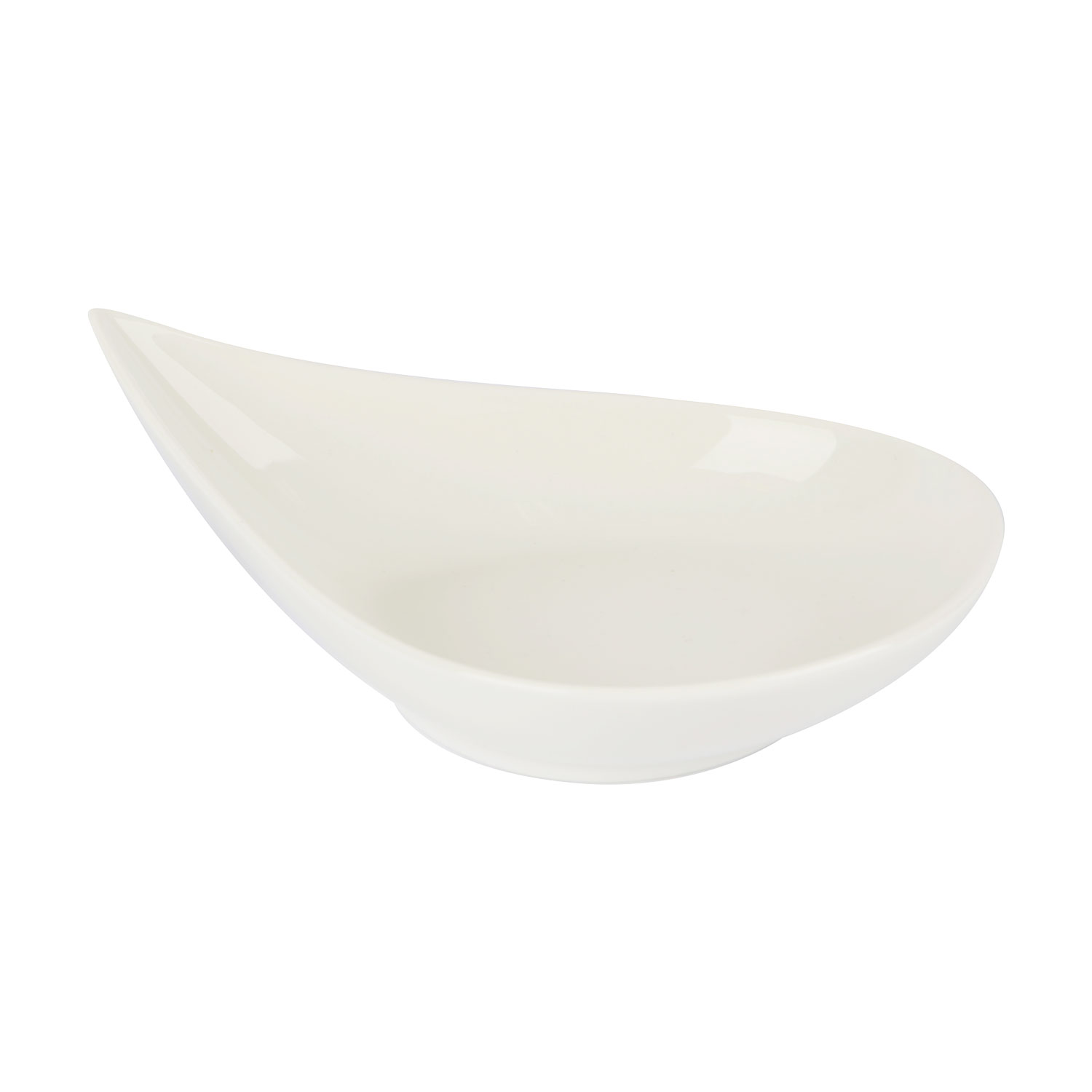 Afbeeldingen van Schaal keramiek druppel wit 13x21 cm