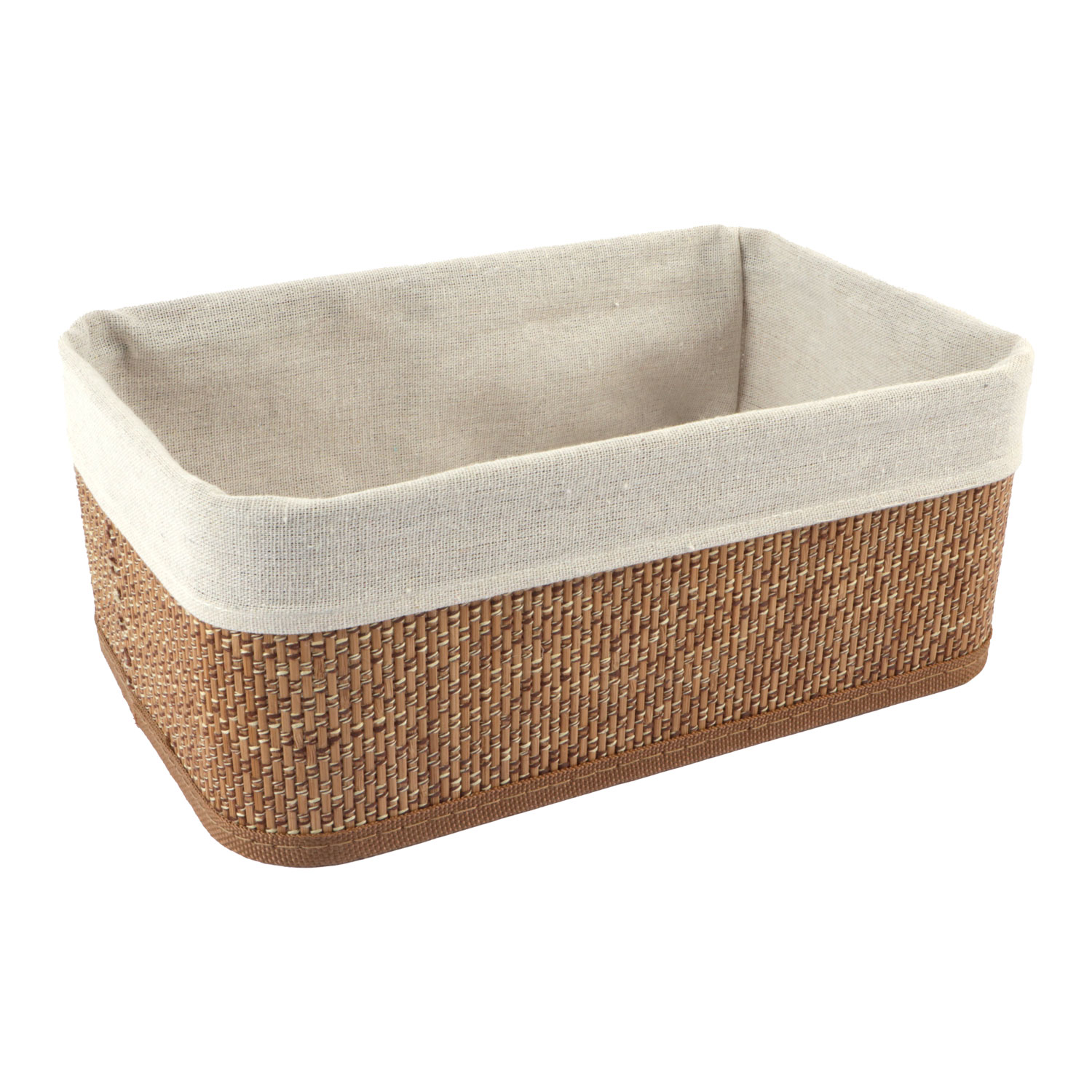 Afbeeldingen van Bamboe mand 30x20x12 cm gevoerd