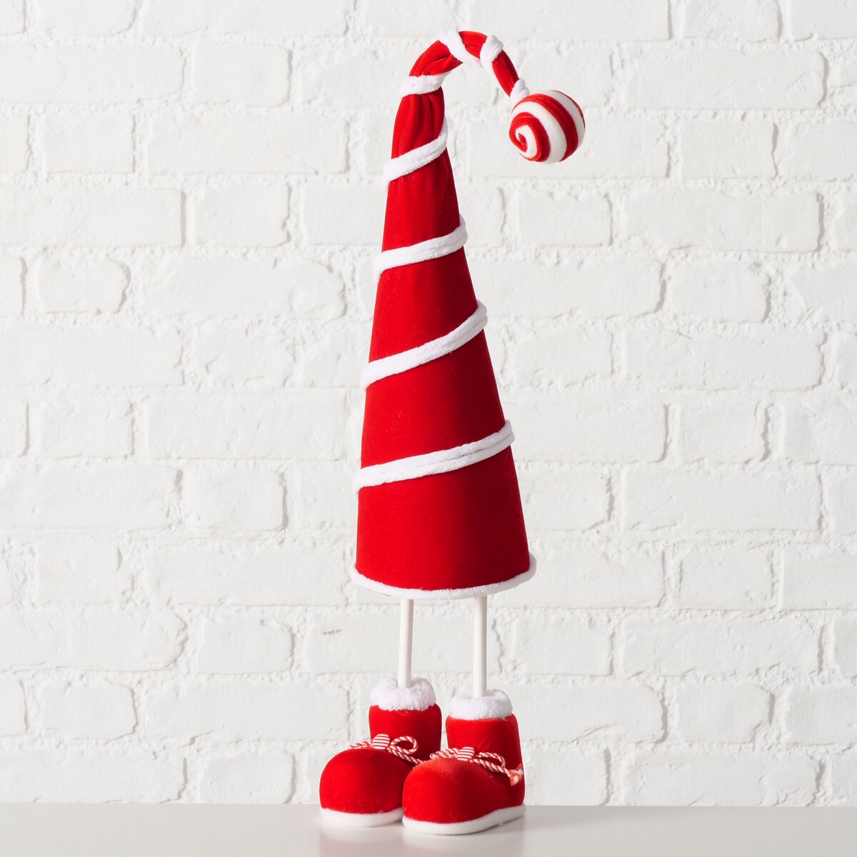 Afbeeldingen van Kerstmuts op voetjes 53 cm rood/wit