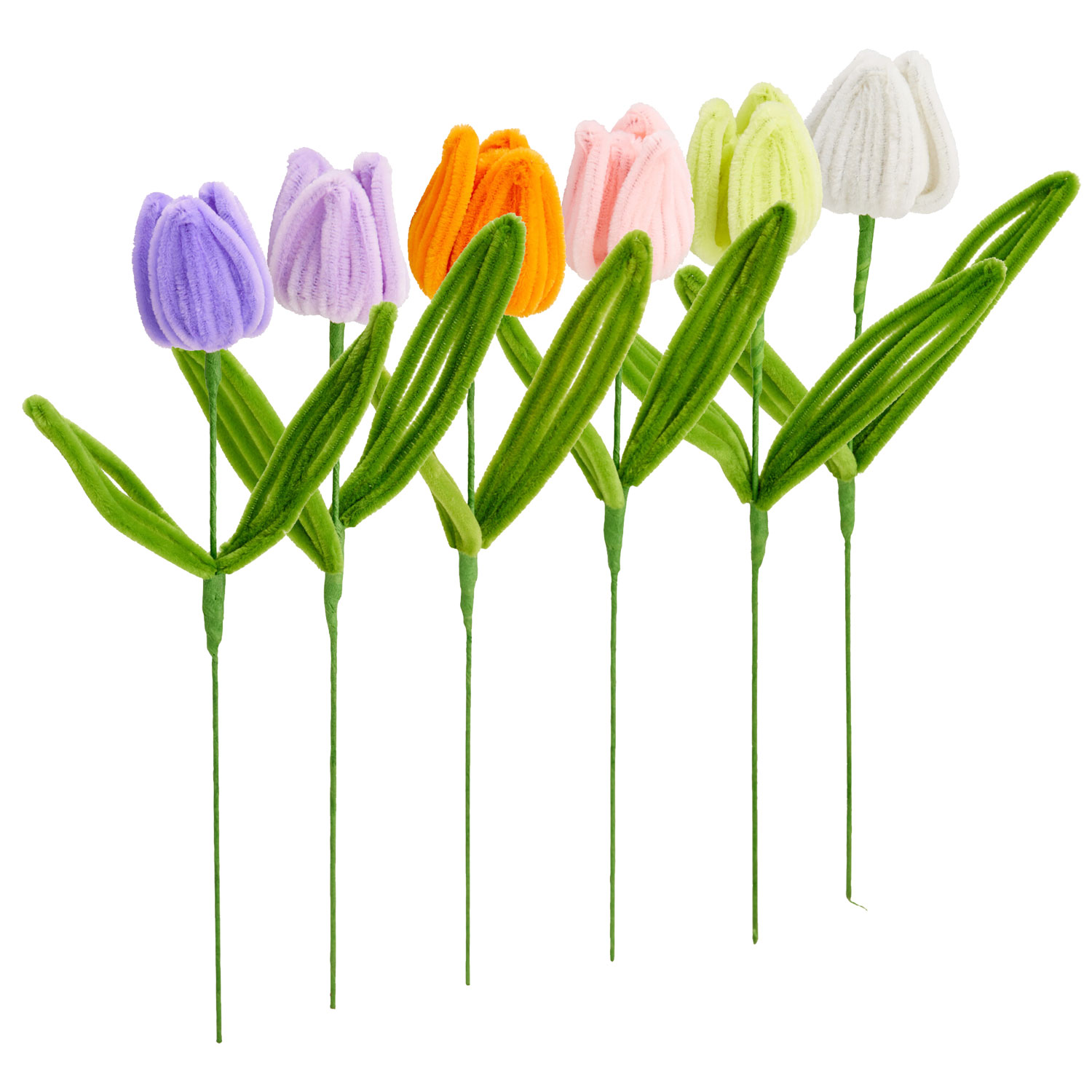 Afbeeldingen van Tulp chenille met metaaldraadkern 35 cm assorti
