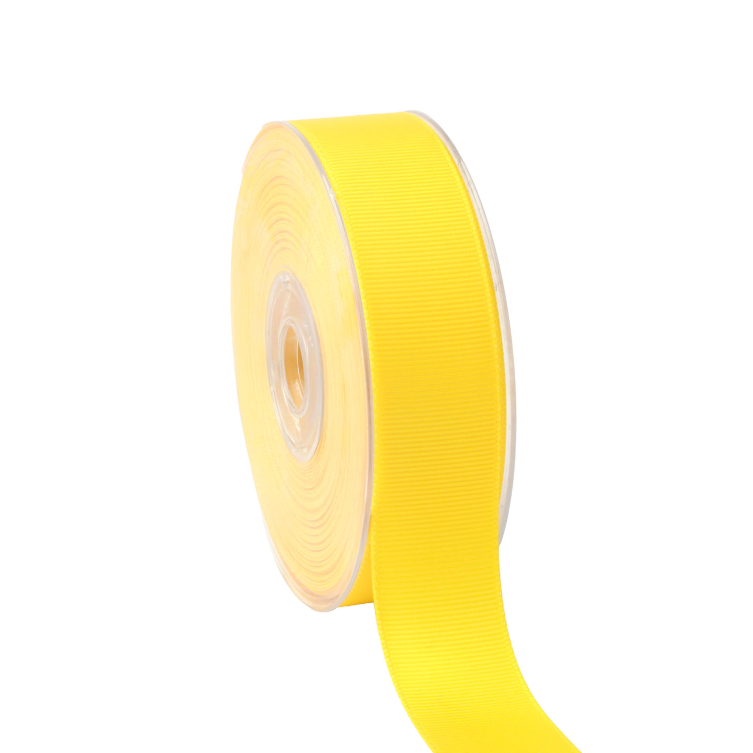 Afbeeldingen van Rol dubbel gros grain riblint 25 mm 20 mtr geel