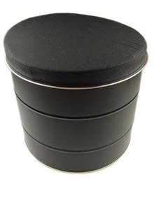 Afbeeldingen van Poef met kussen 28,3x23  cm zwart (uc)