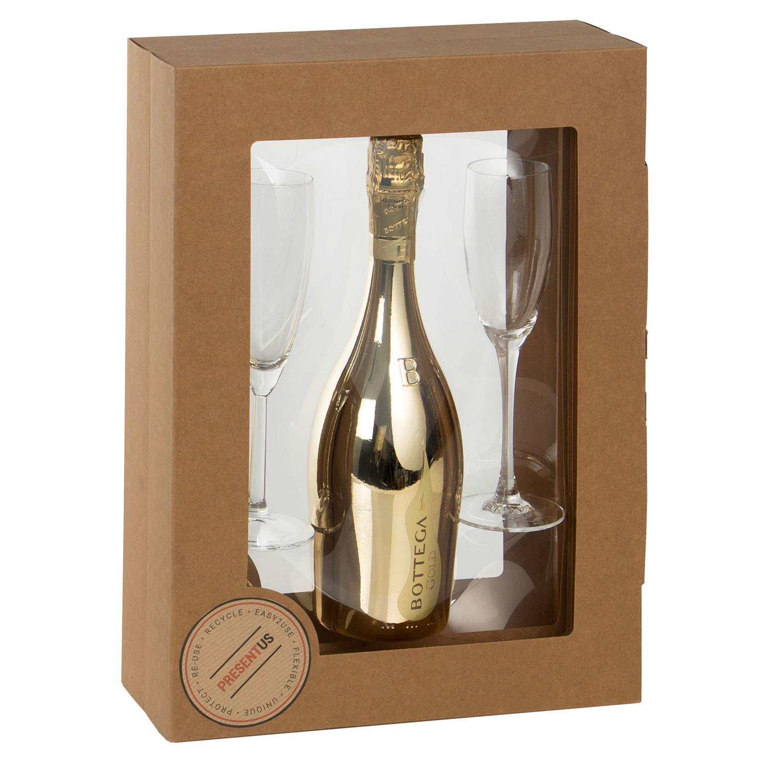 Afbeeldingen van Ds à 6 Presentus bruin kraft 295x405x105 mm.